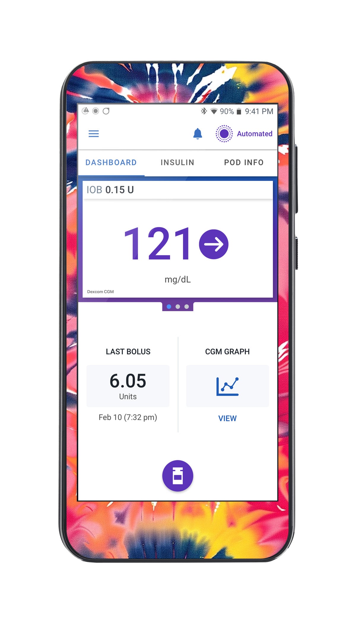 Summer Tie Dye Sticker for Omnipod ® 5 Controller – Pump Peelz