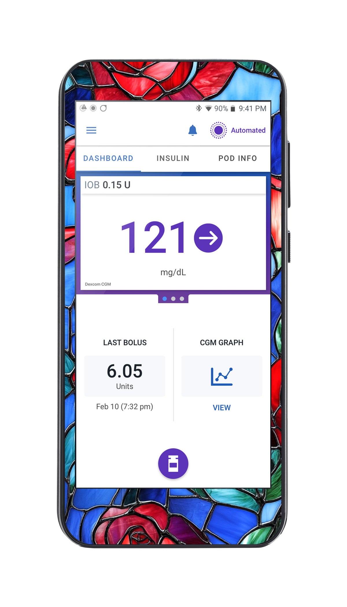 Crimson Blooms Sticker for Omnipod ® 5 Controller – Pump Peelz