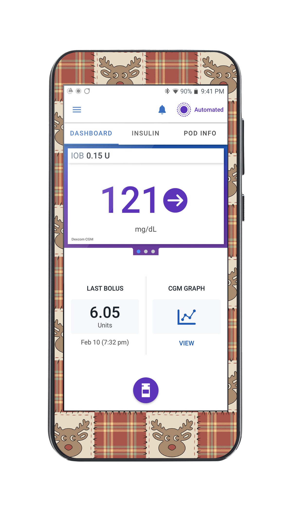 Rustic Reindeer Sticker for Omnipod® 5 Controller – Pump Peelz