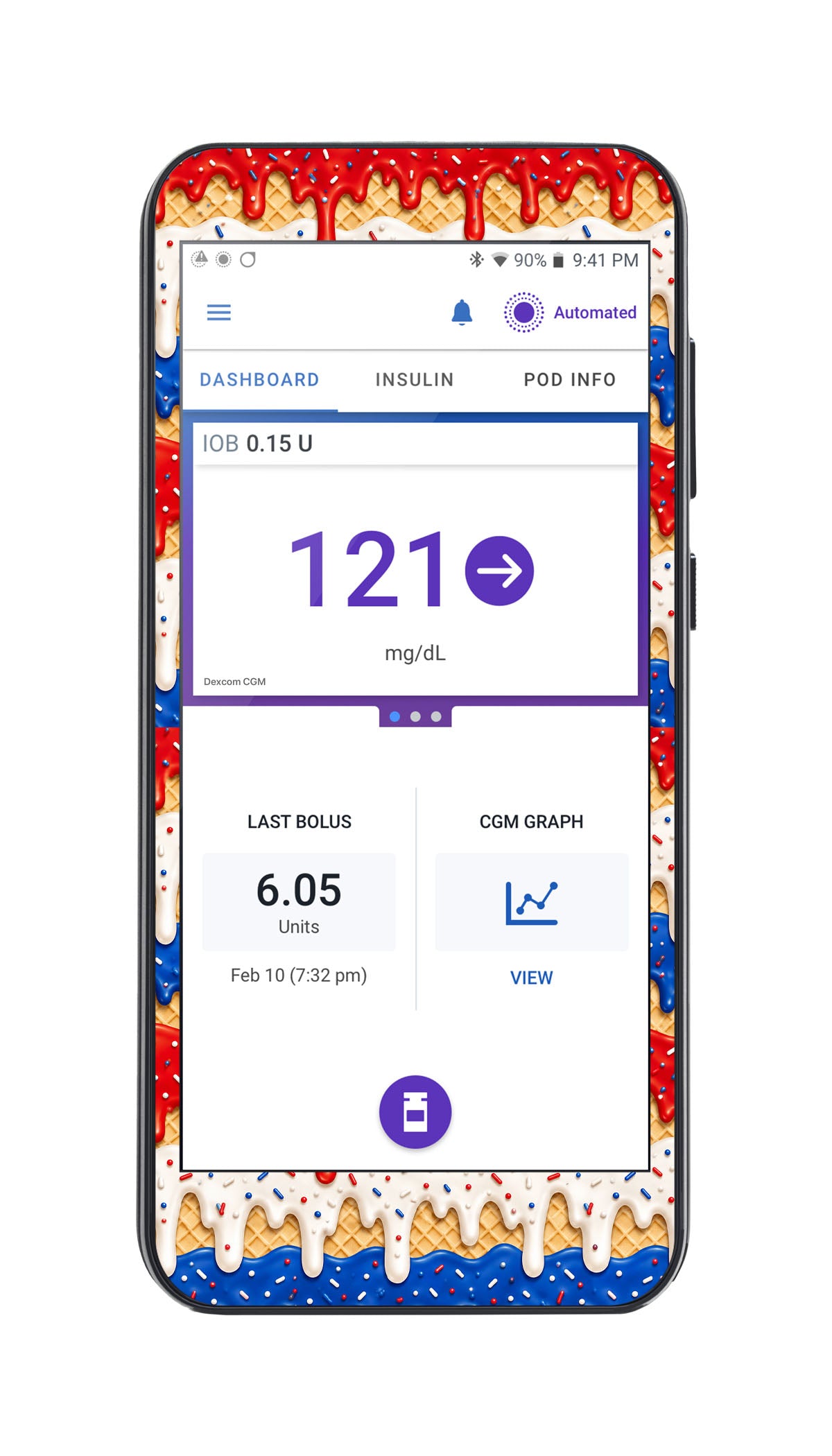 Patriotic Melt Sticker for Omnipod® 5 Controller – Pump Peelz