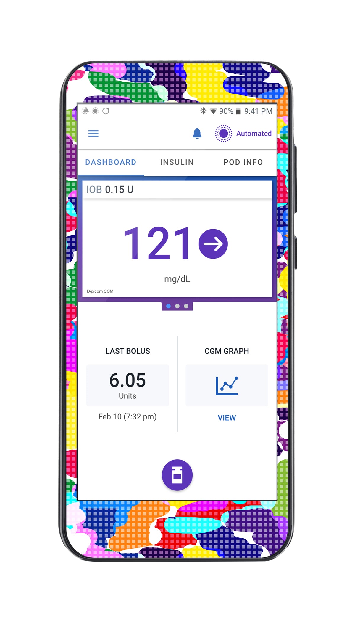 Pixel Splash Camo Sticker for Omnipod® 5 Controller – Pump Peelz