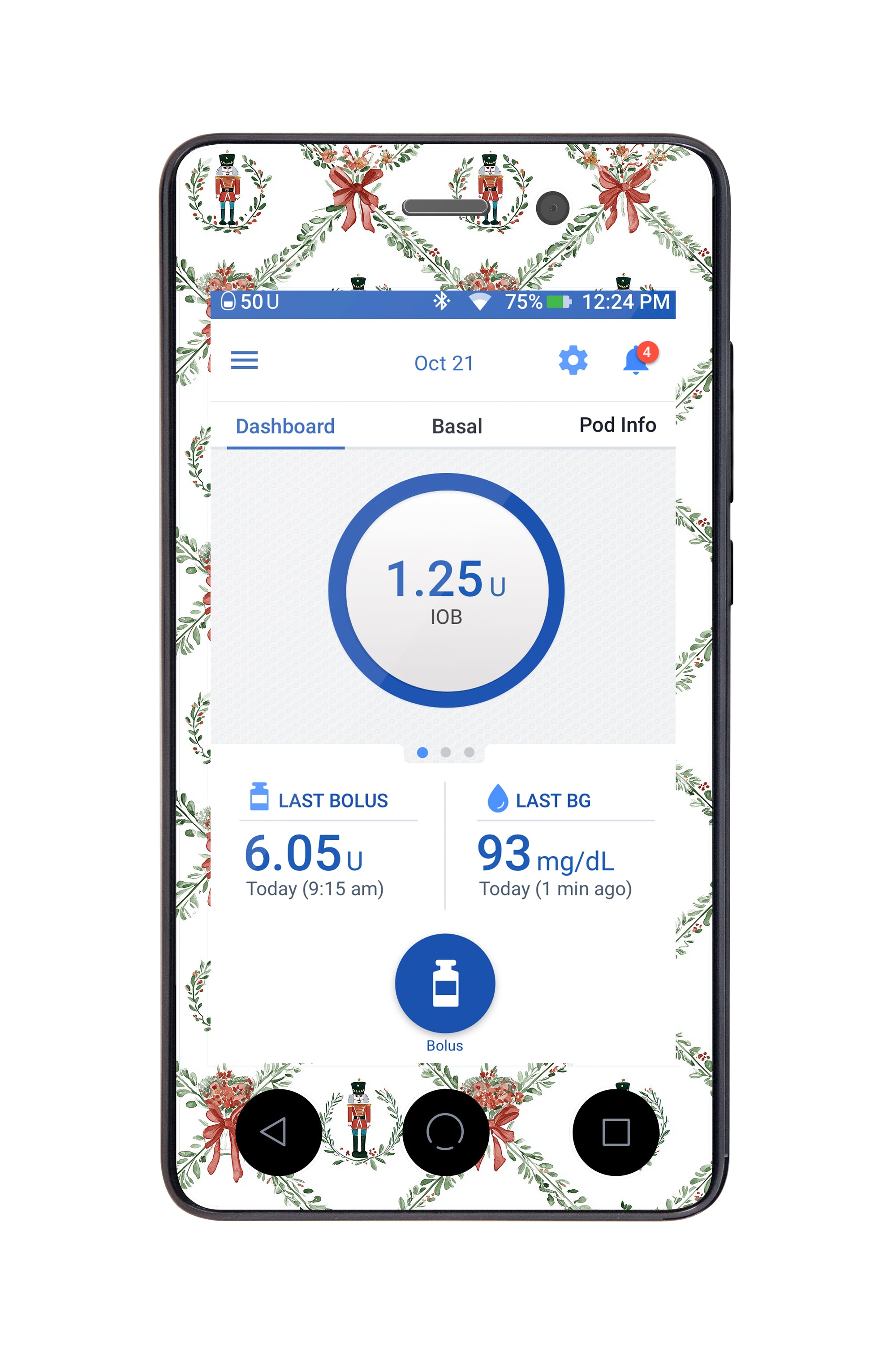 Nutcracker Noel Sticker for Omnipod DASH® PDM – Pump Peelz