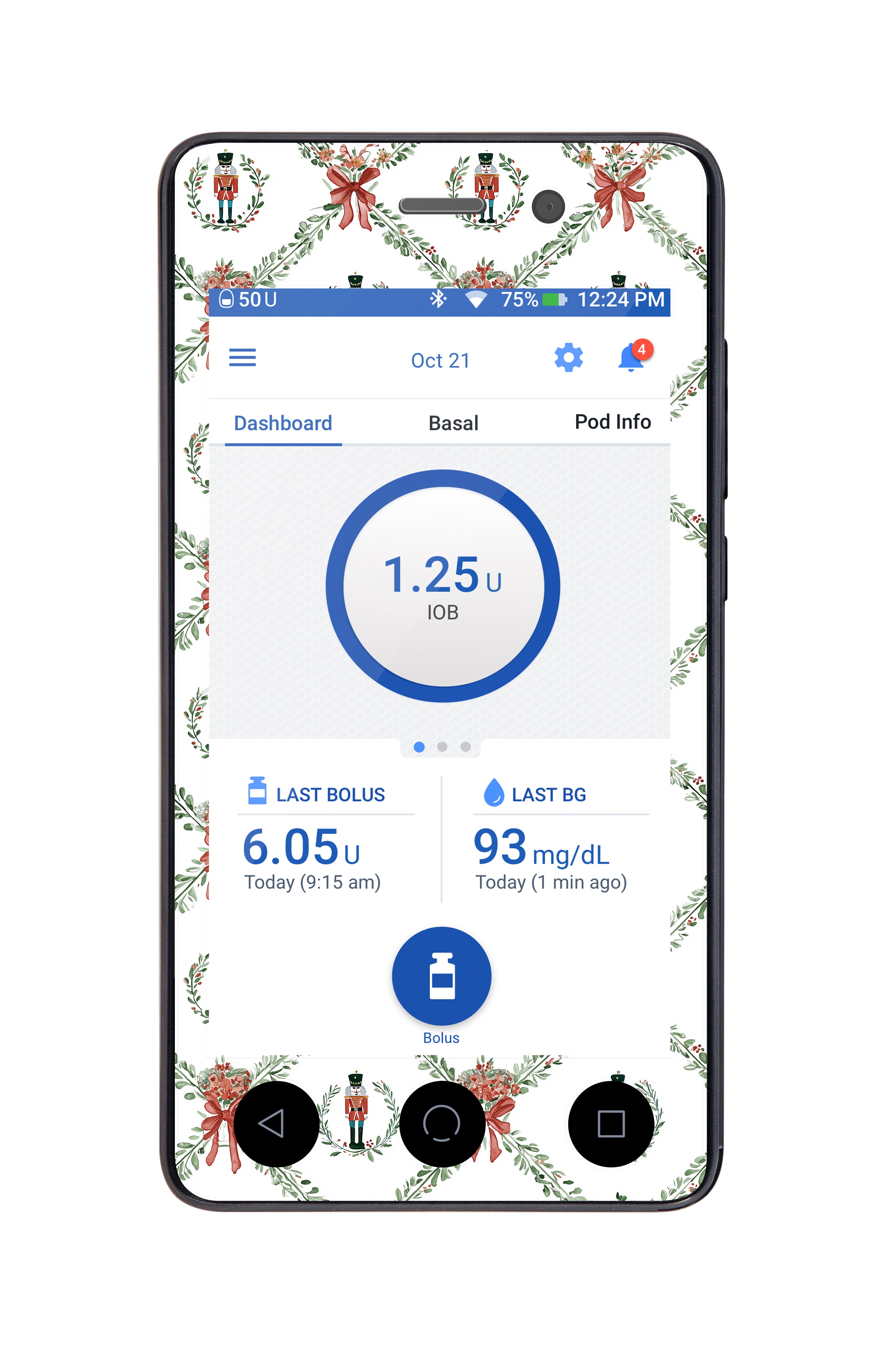 Nutcracker Noel Sticker for Omnipod DASH® PDM – Pump Peelz