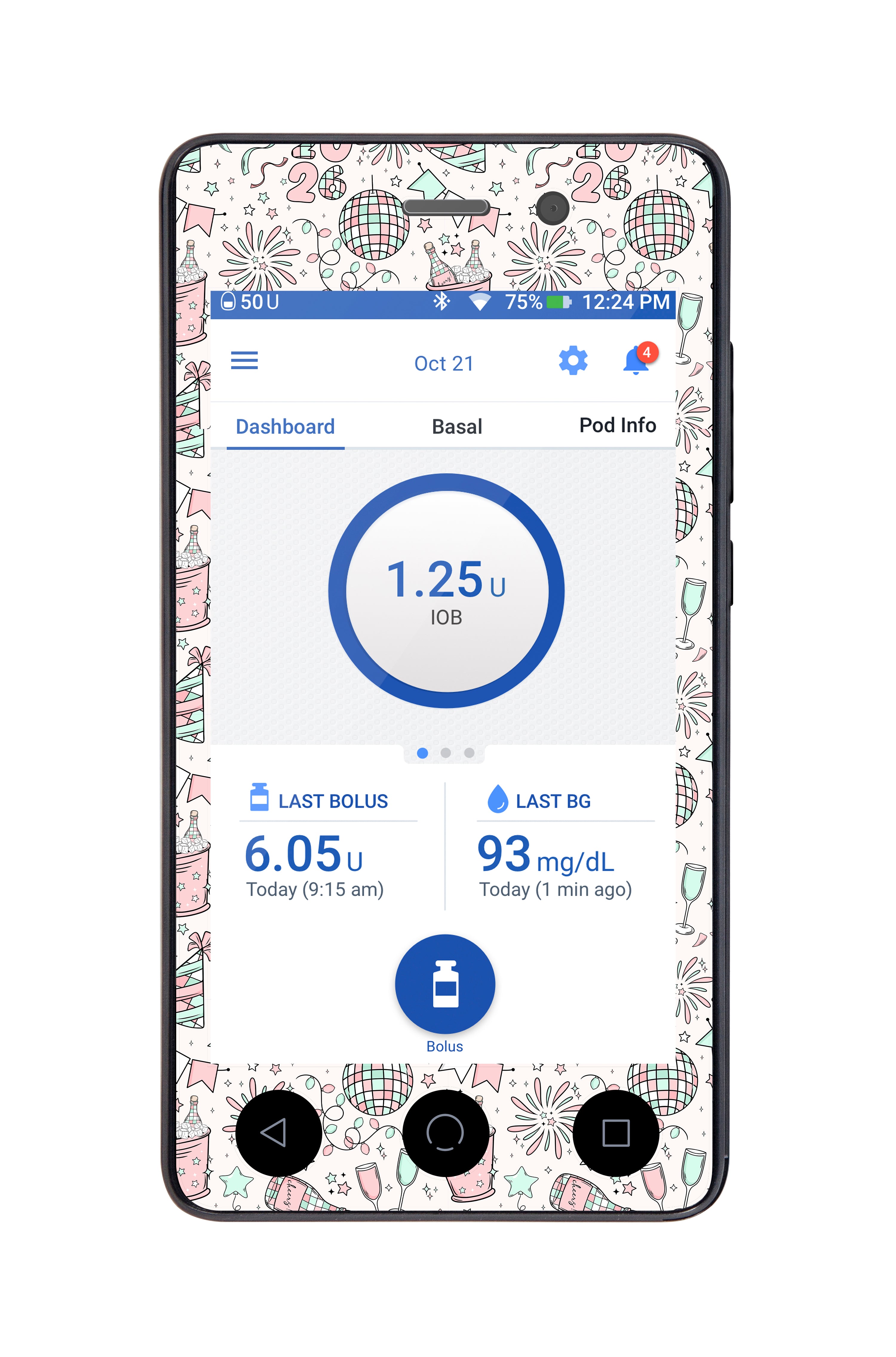 Cheers to '26 Sticker for Omnipod DASH® PDM – Pump Peelz