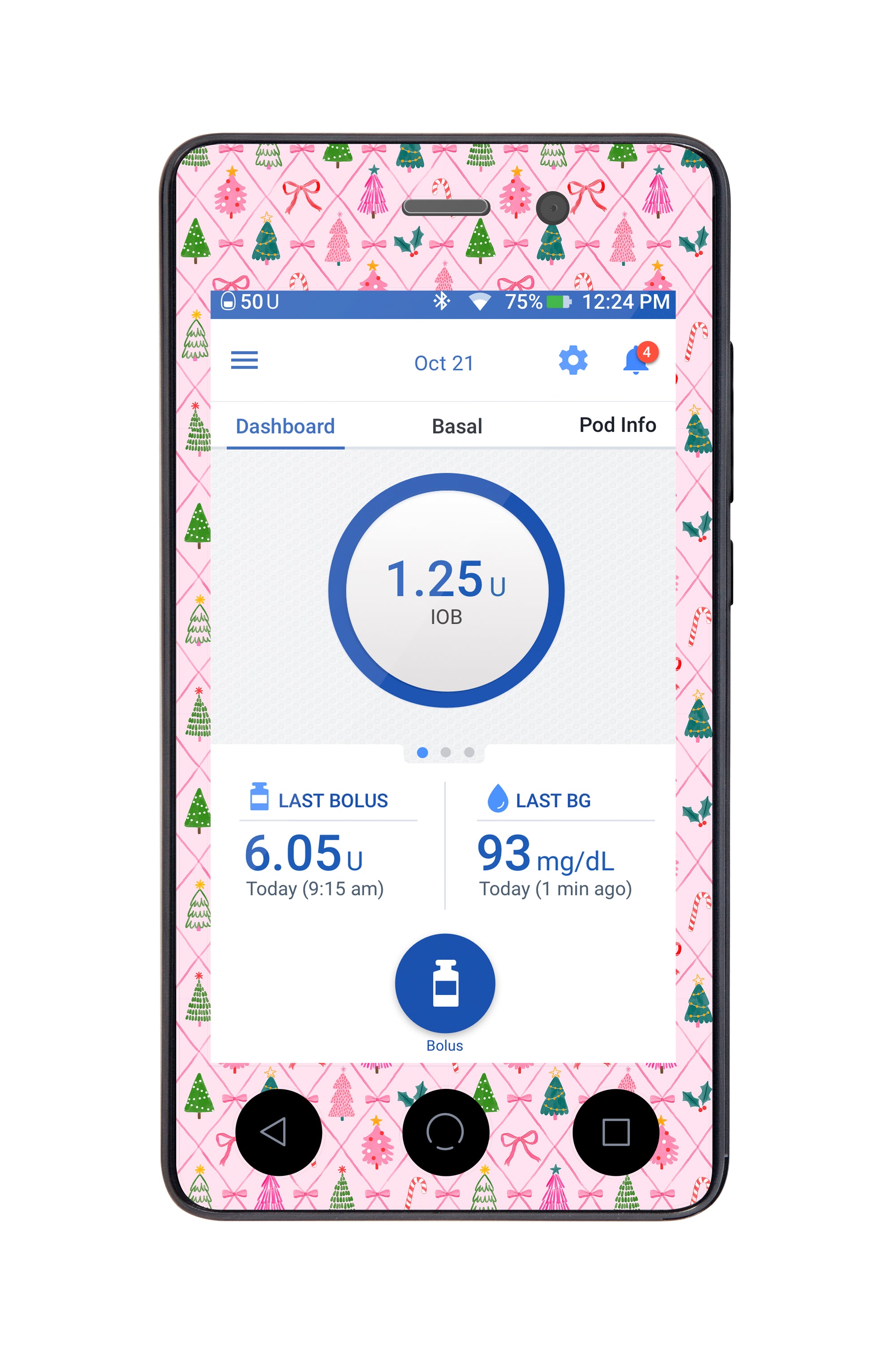 Coquette Christmas Sticker for Omnipod DASH® PDM – Pump Peelz