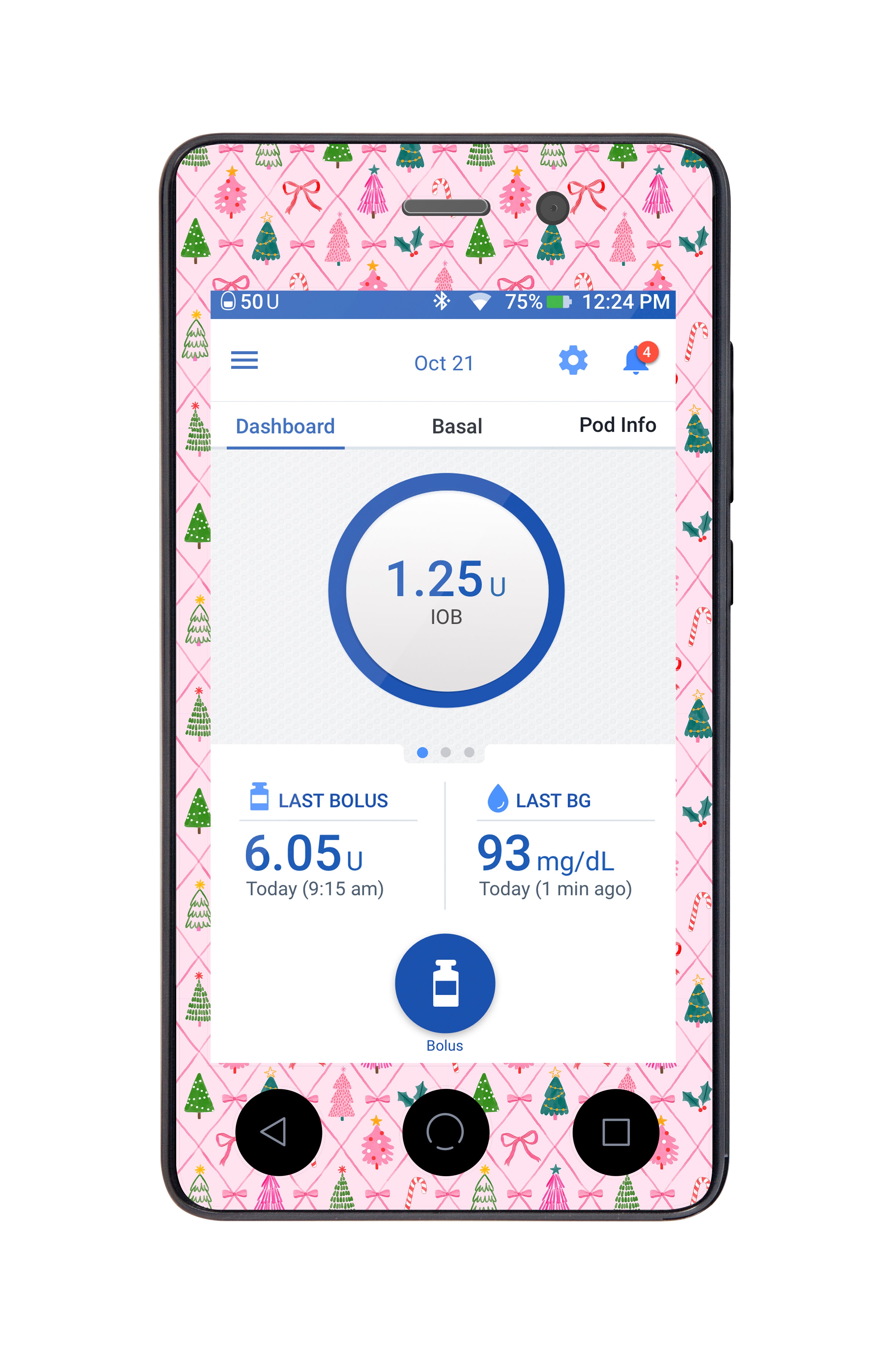 Coquette Christmas Sticker for Omnipod DASH® PDM – Pump Peelz