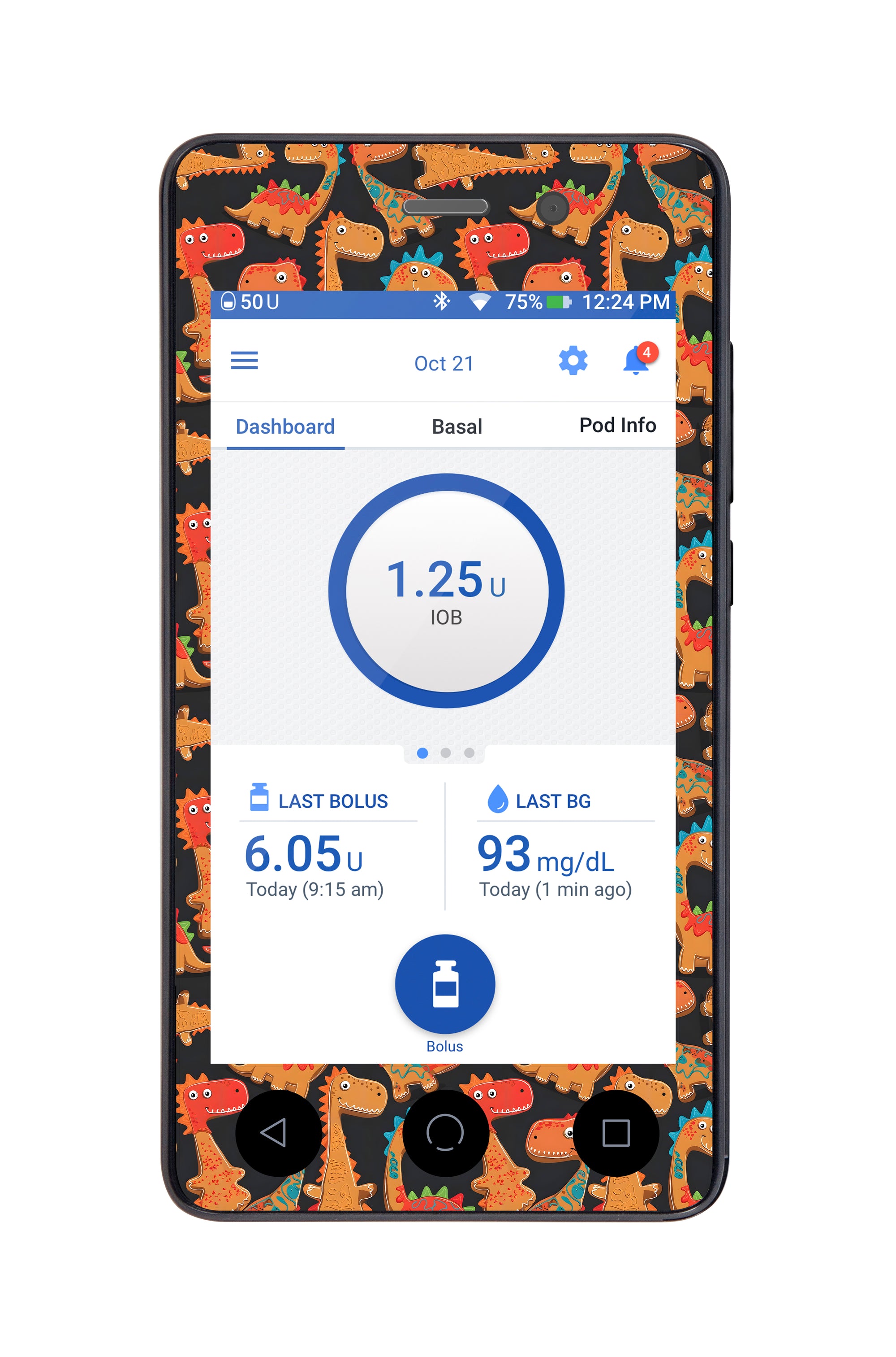 Jurassic Gingerbread Sticker for Omnipod DASH® PDM – Pump Peelz