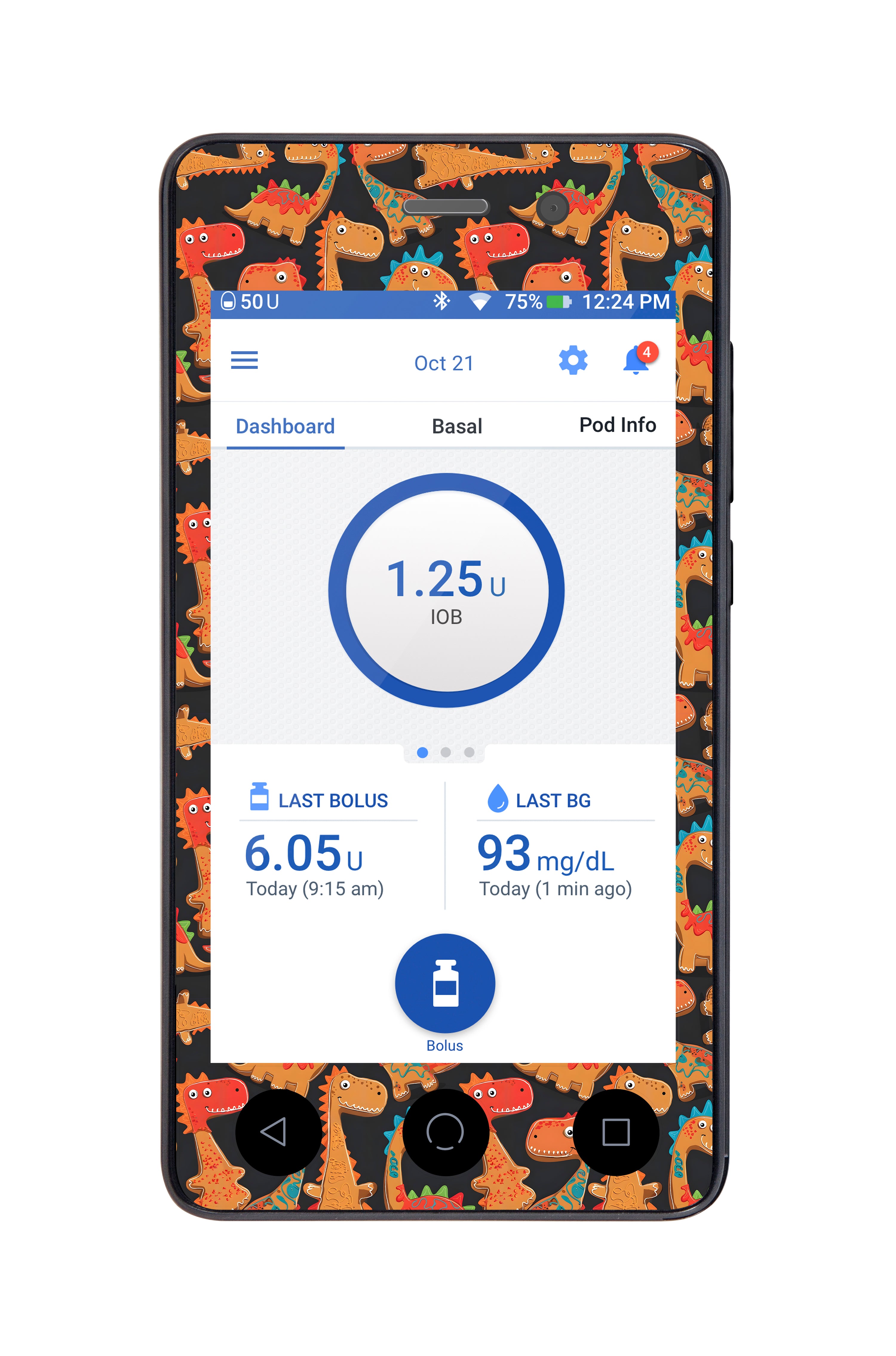 Jurassic Gingerbread Sticker for Omnipod DASH® PDM – Pump Peelz