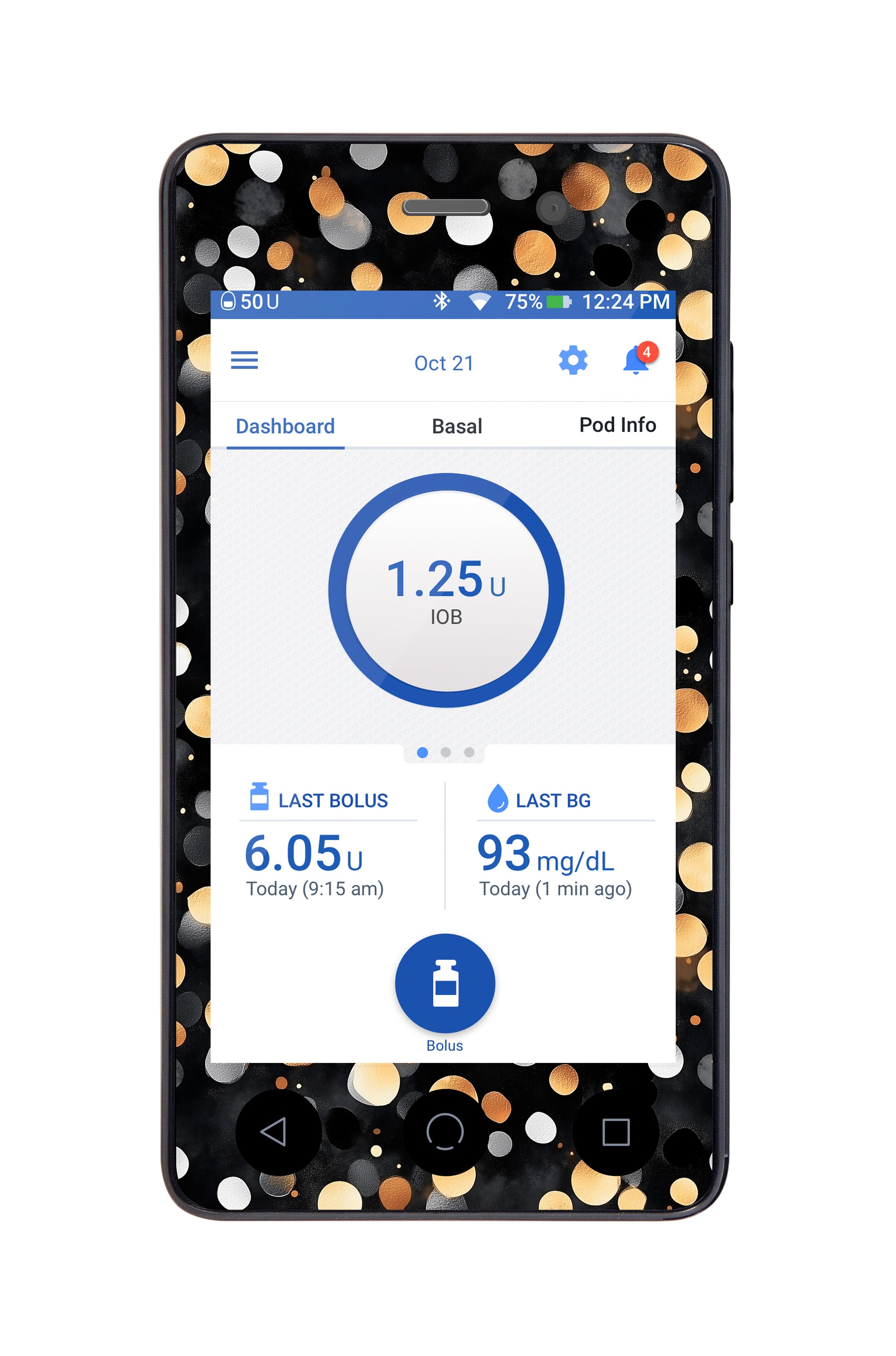 Bokeh Glow Sticker for Omnipod DASH® PDM – Pump Peelz