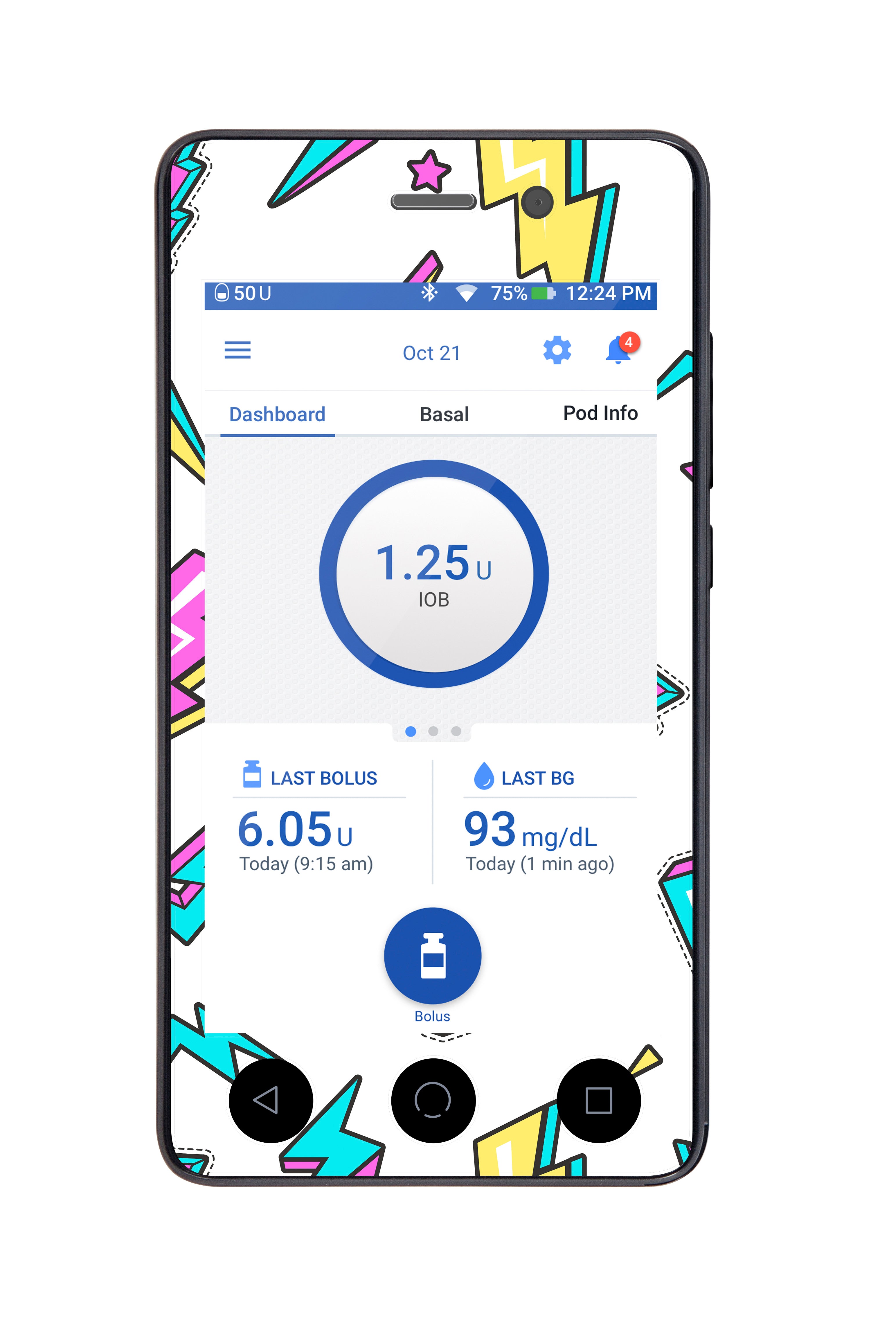 Electric Energy Sticker for Omnipod DASH® PDM – Pump Peelz
