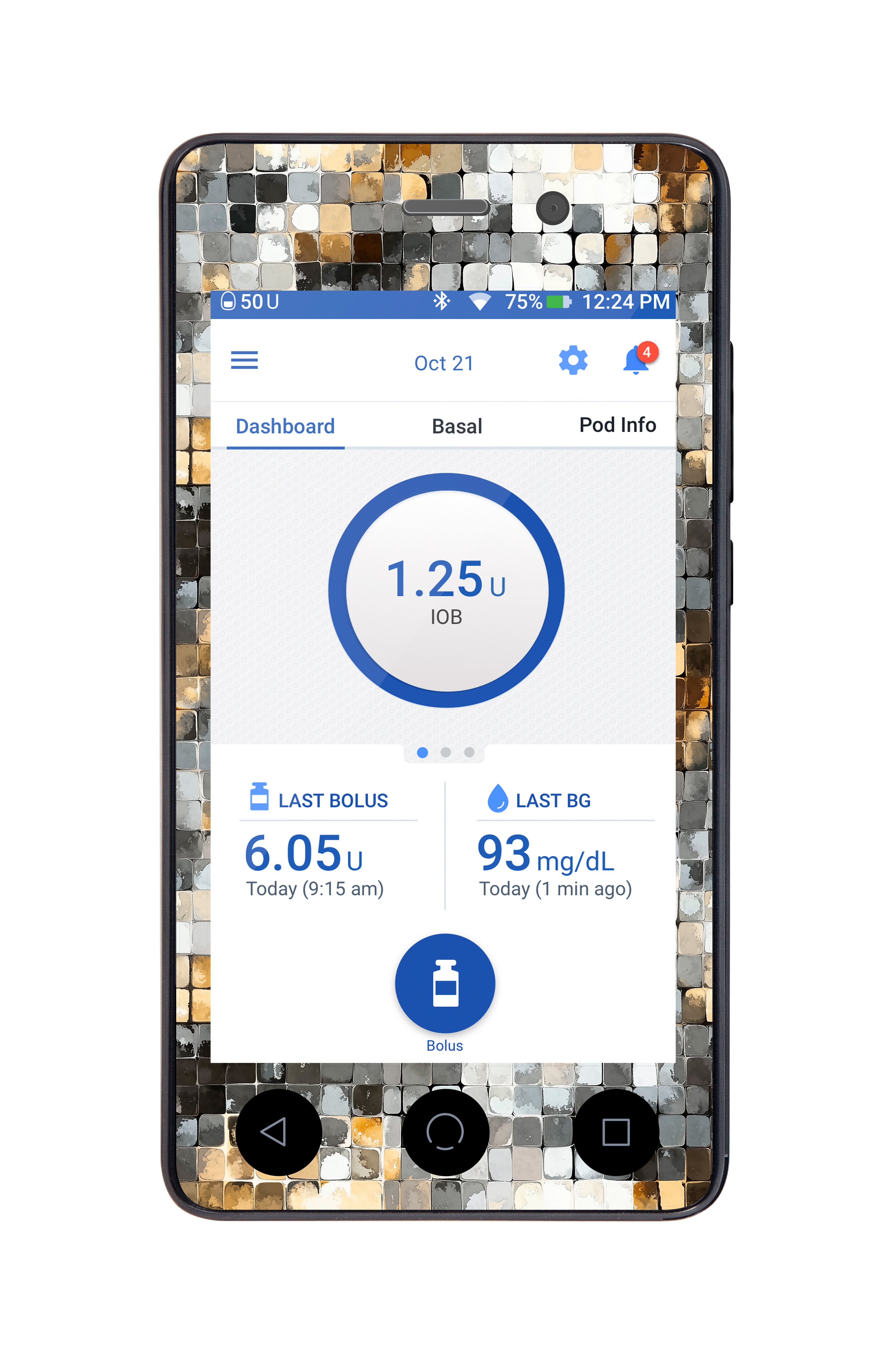 Champagne Glow Sticker for Omnipod DASH® PDM – Pump Peelz