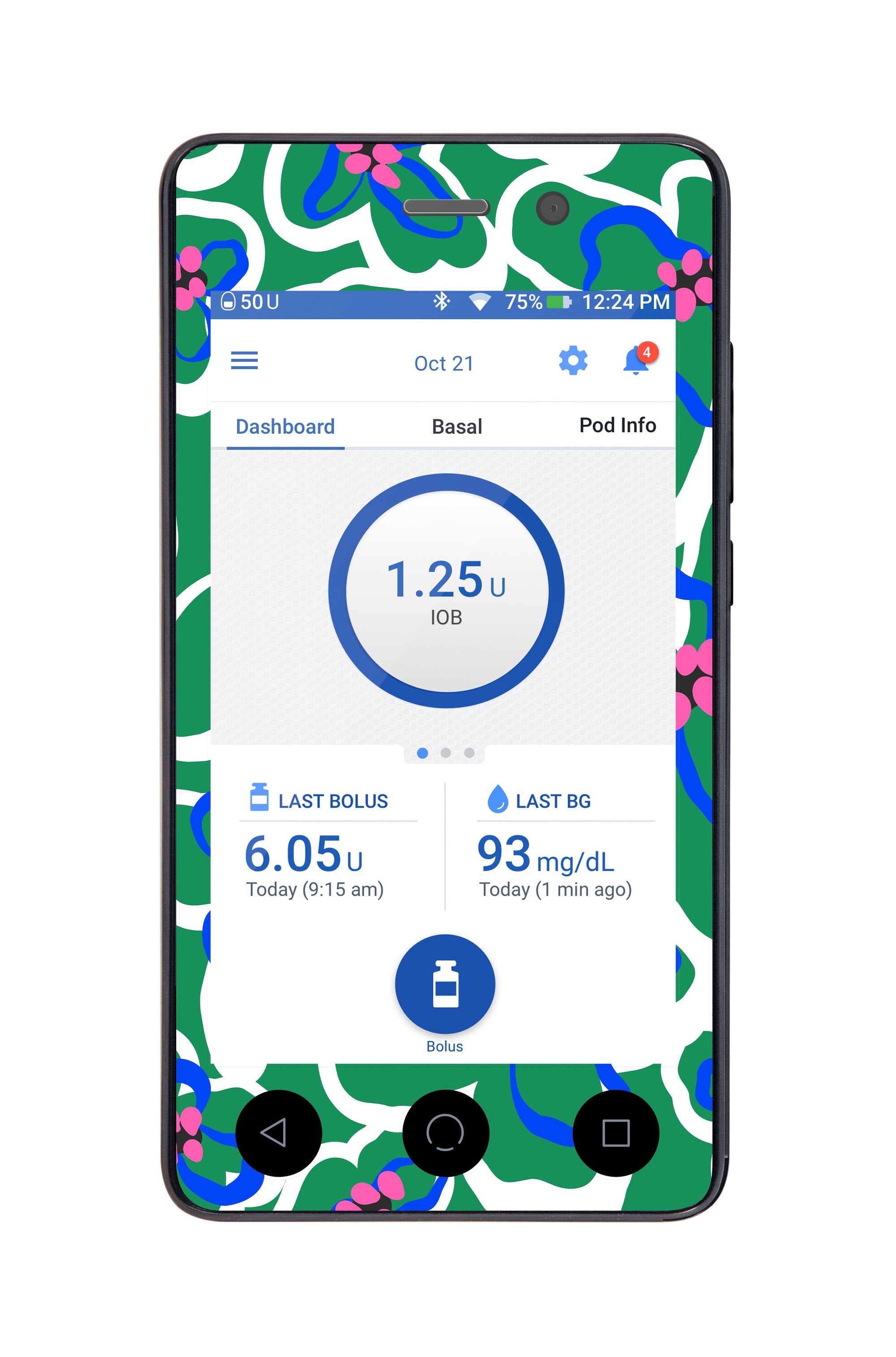 Mod Blooms Sticker for Omnipod DASH® PDM – Pump Peelz