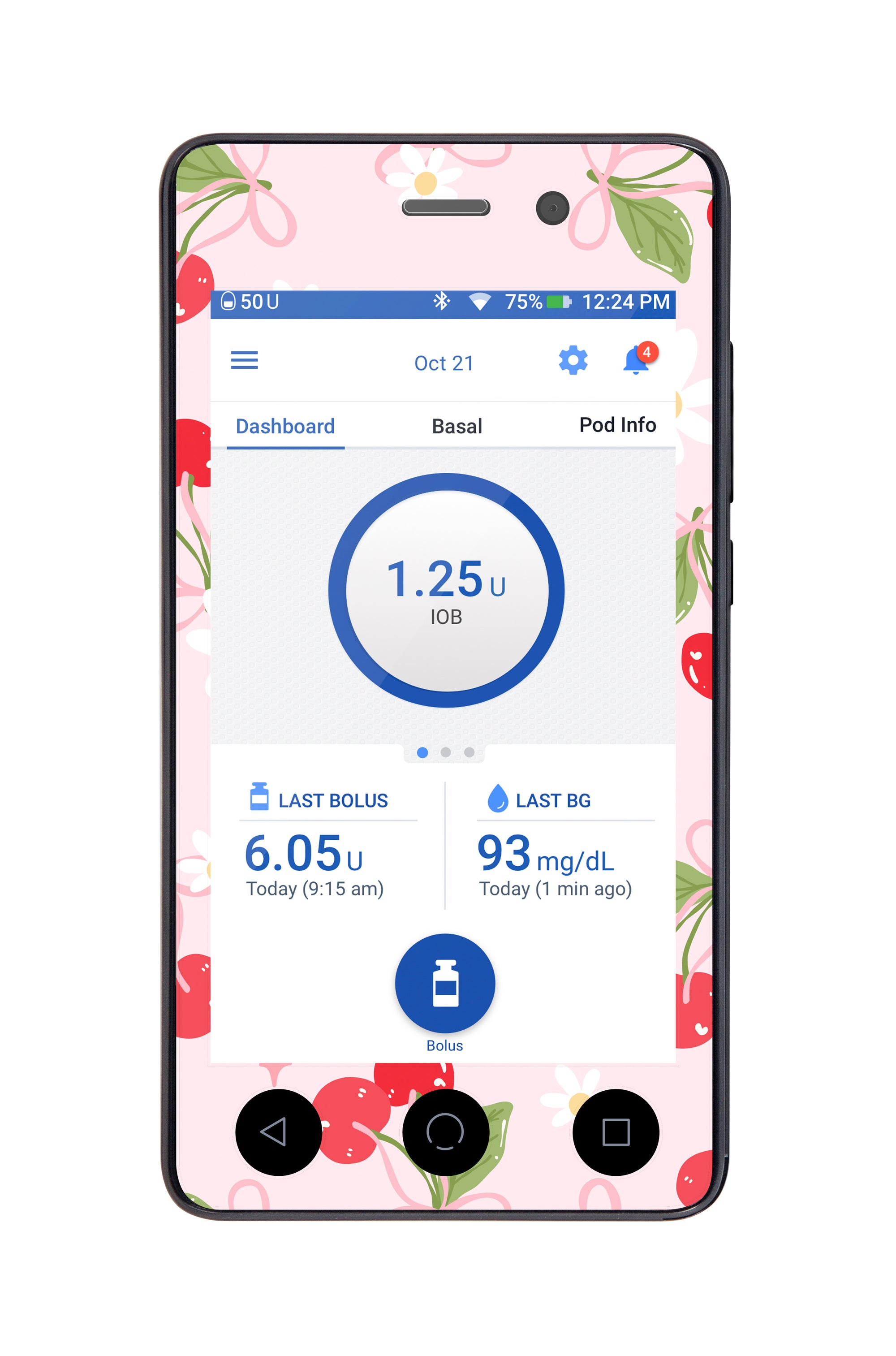 Cherry Coquette Sticker for Omnipod DASH® PDM – Pump Peelz