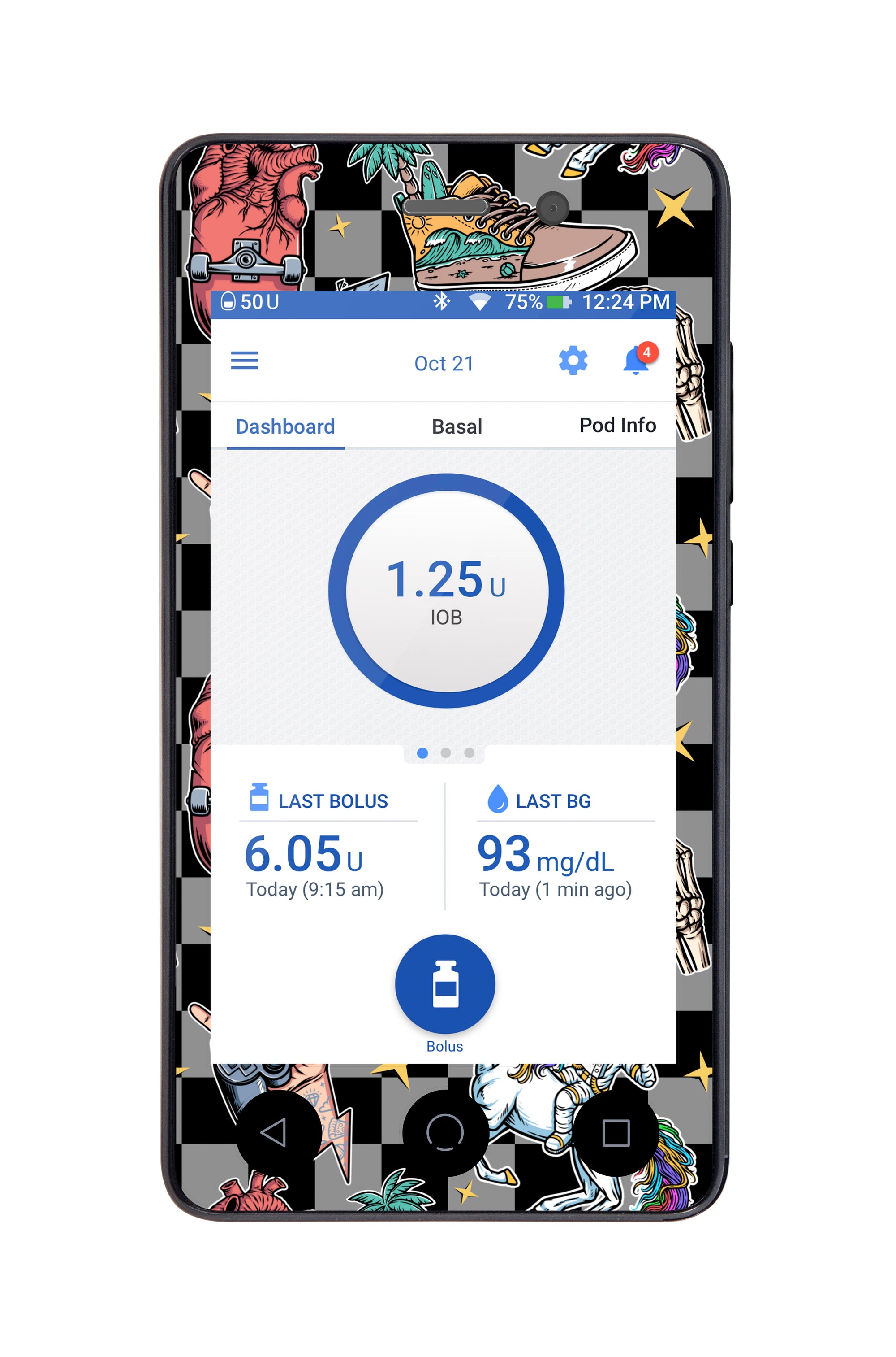 Totally Radical Sticker for Omnipod DASH® PDM – Pump Peelz