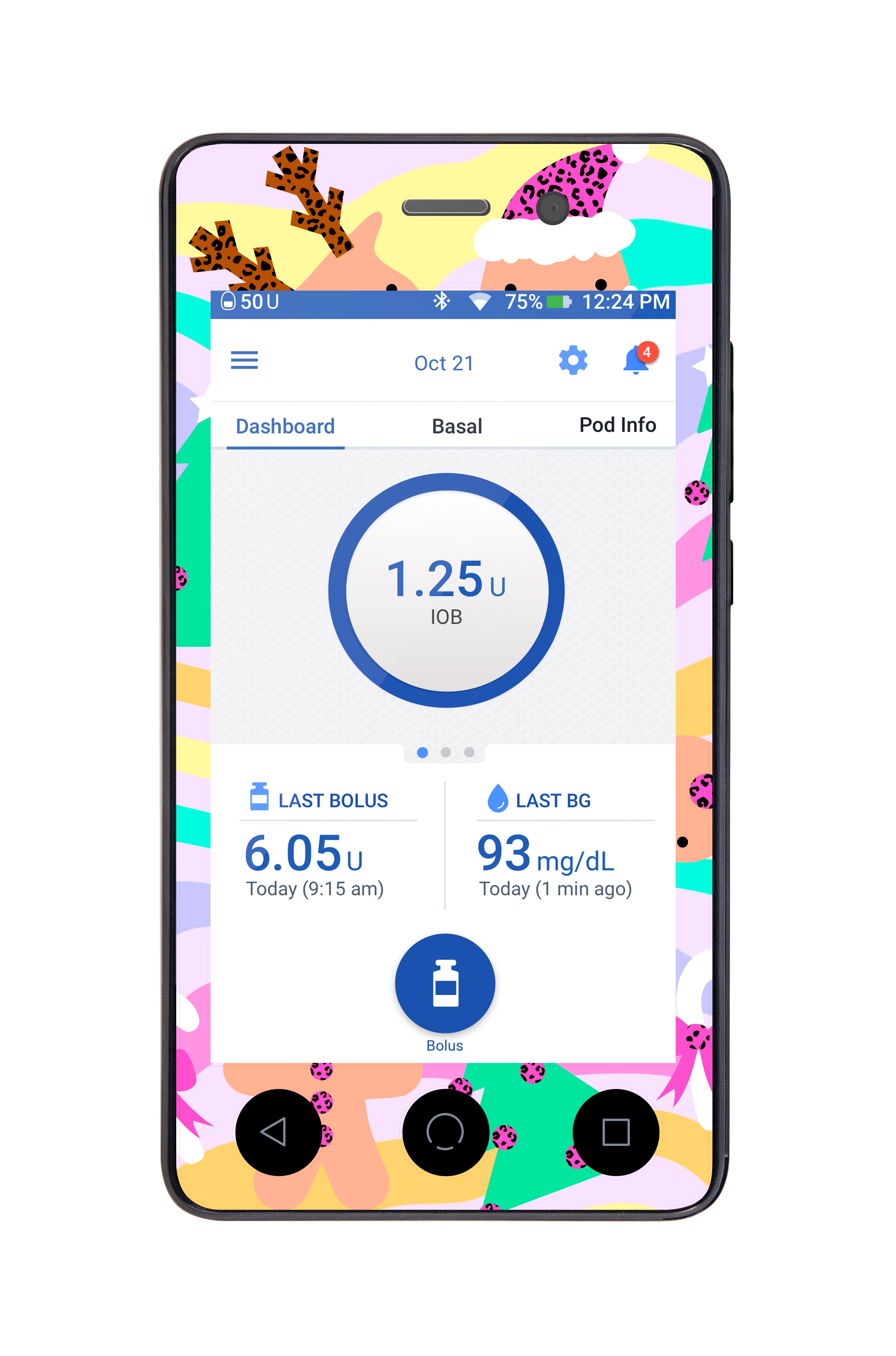 Christmas Pastel Sticker for Omnipod DASH® PDM – Pump Peelz