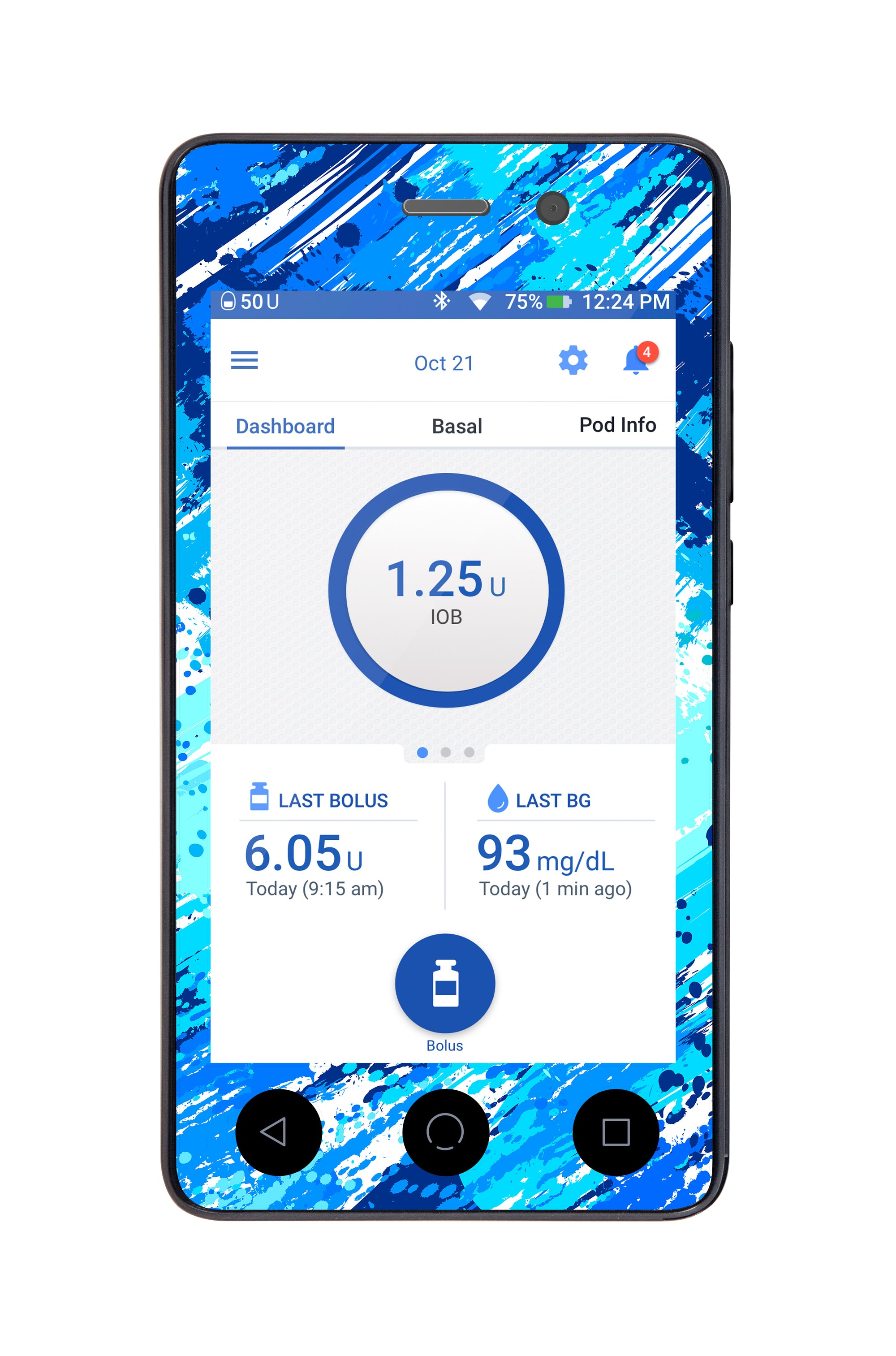 Beta Blue Sticker Sticker for Omnipod DASH® PDM – Pump Peelz