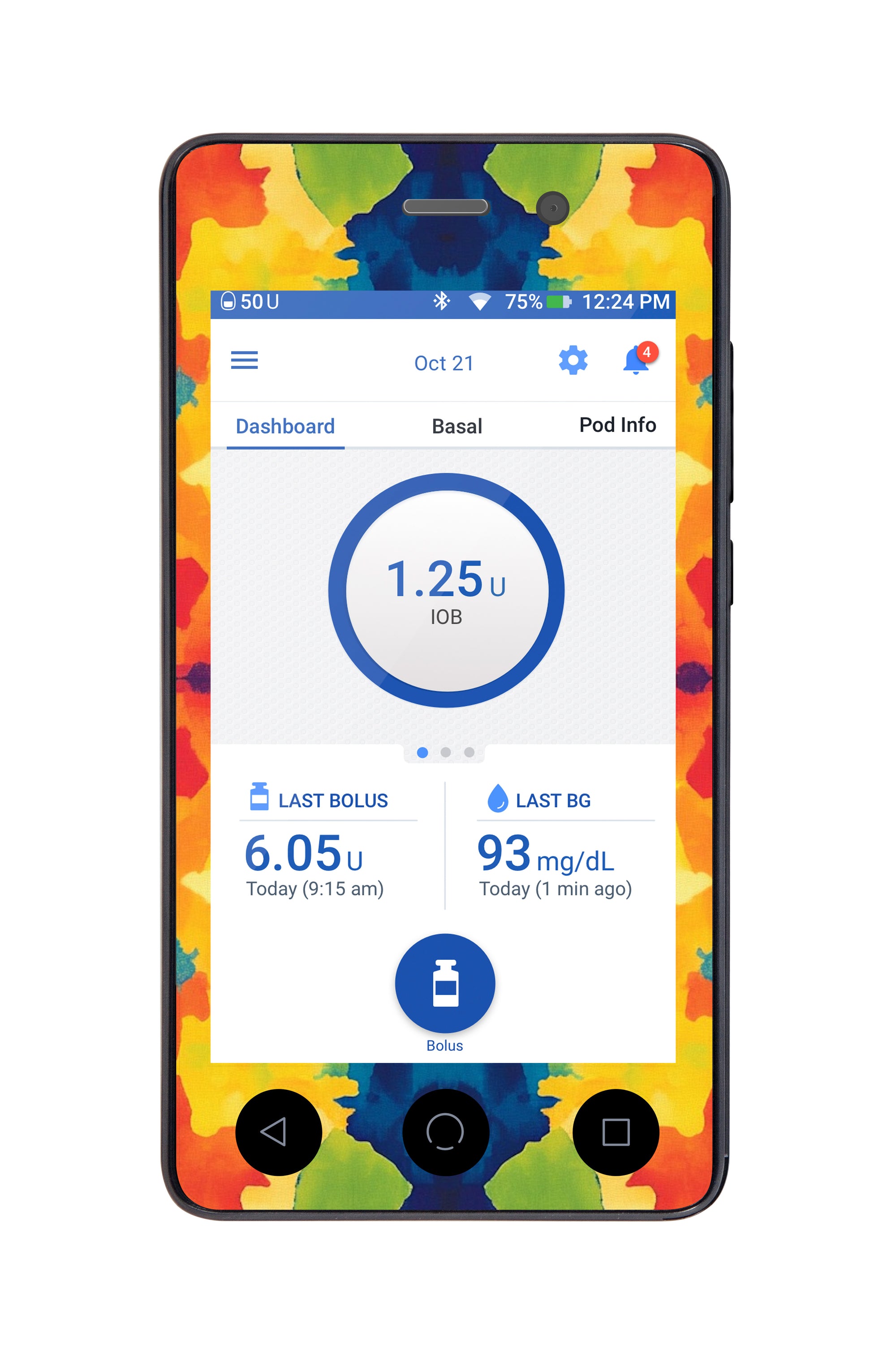 Bright Tie Dye Sticker for Omnipod DASH ® PDM – Pump Peelz