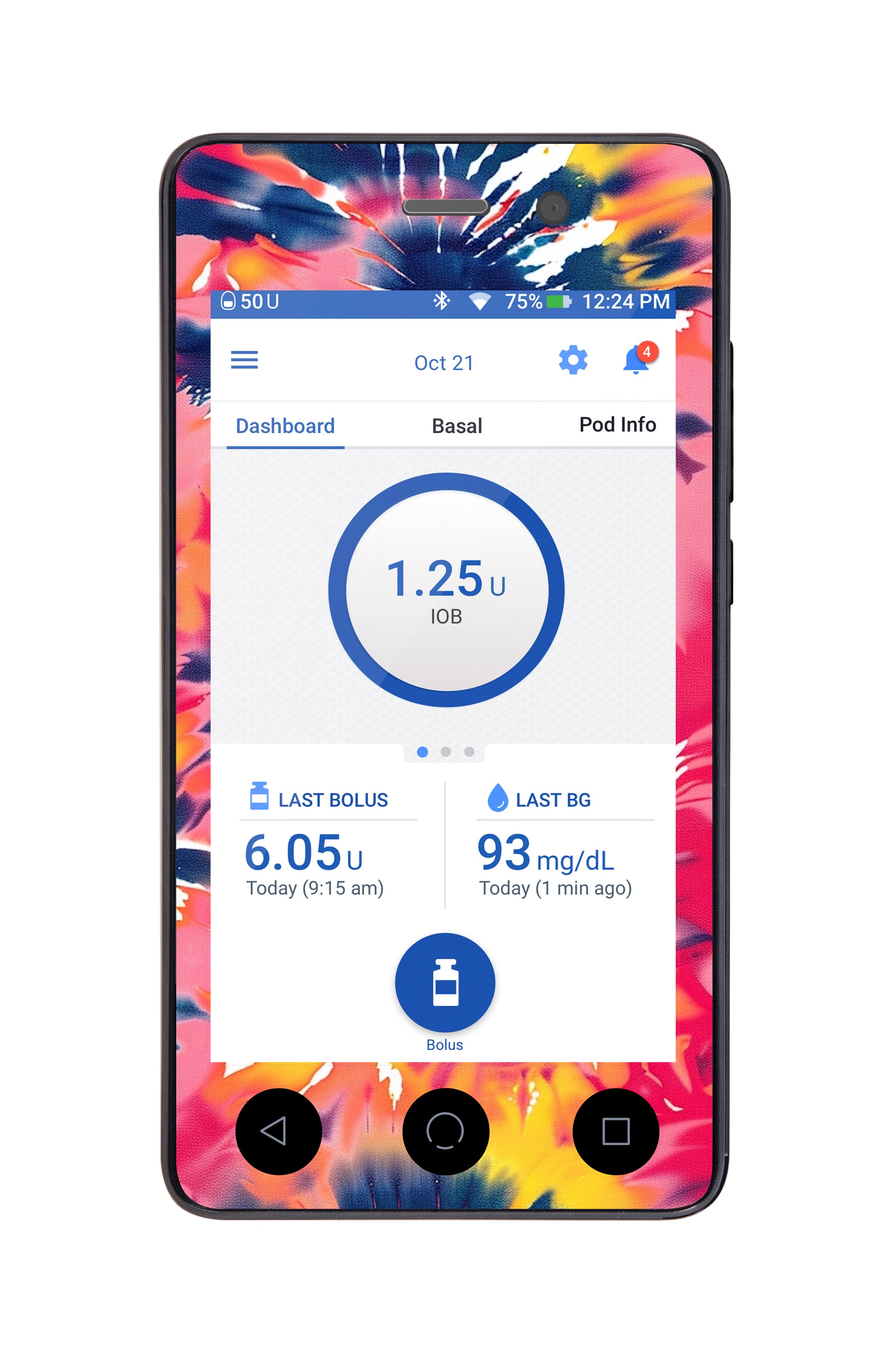 Summer Tie Dye Sticker for Omnipod DASH ® PDM – Pump Peelz