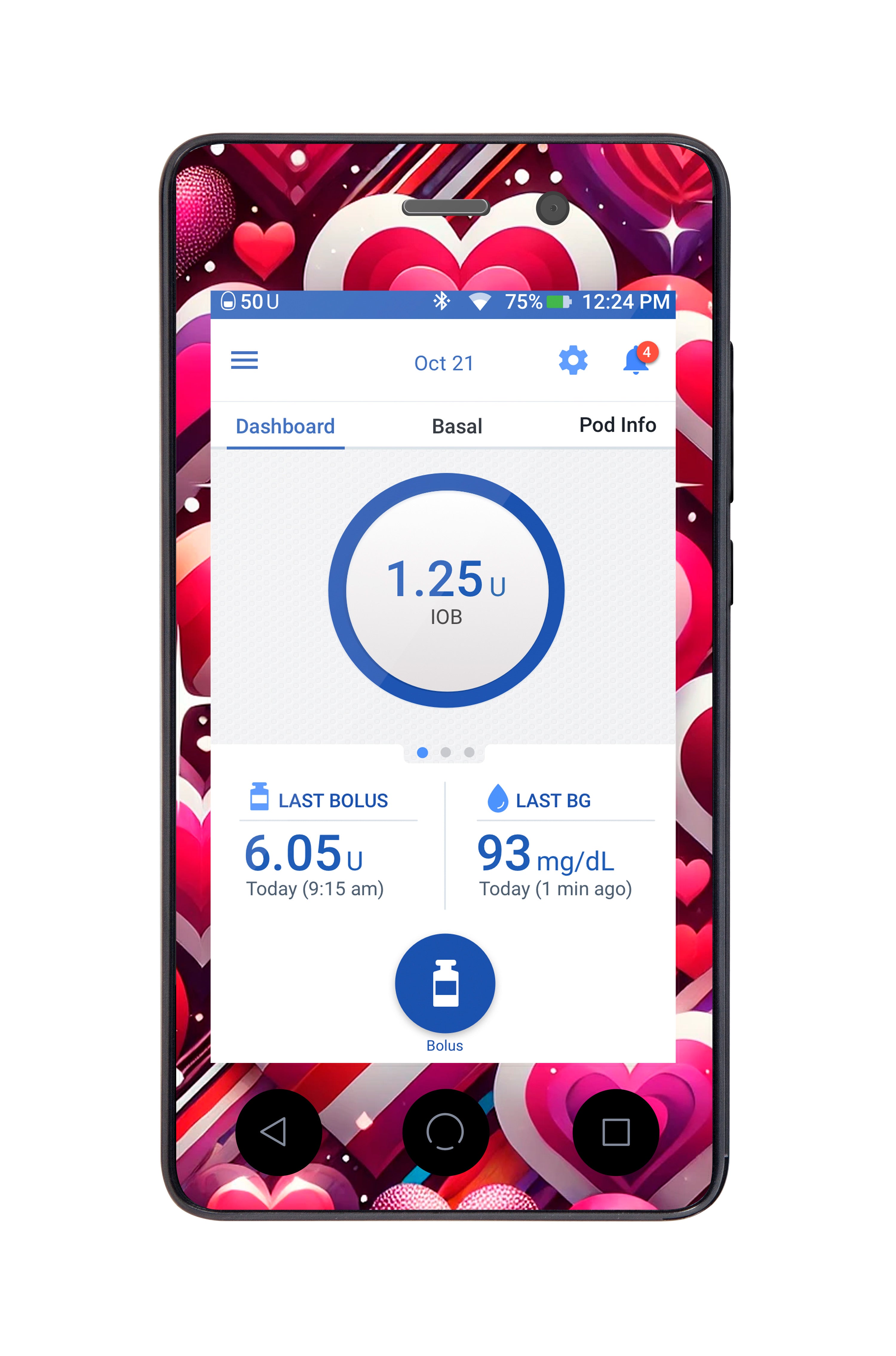 Sparkly Hearts Sticker for Omnipod DASH ® PDM – Pump Peelz