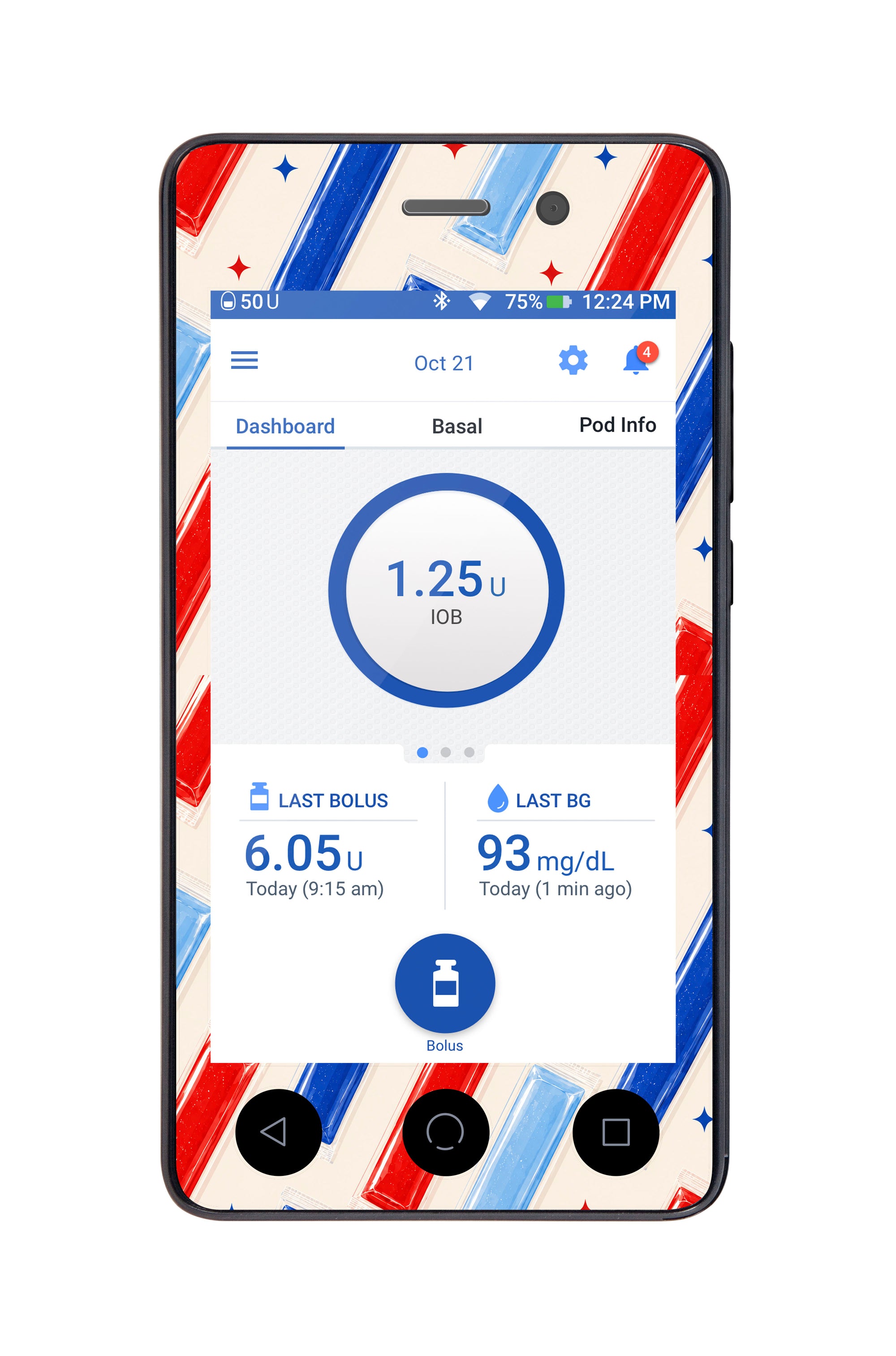 Freeze Pop Sticker for Omnipod DASH® PDM – Pump Peelz