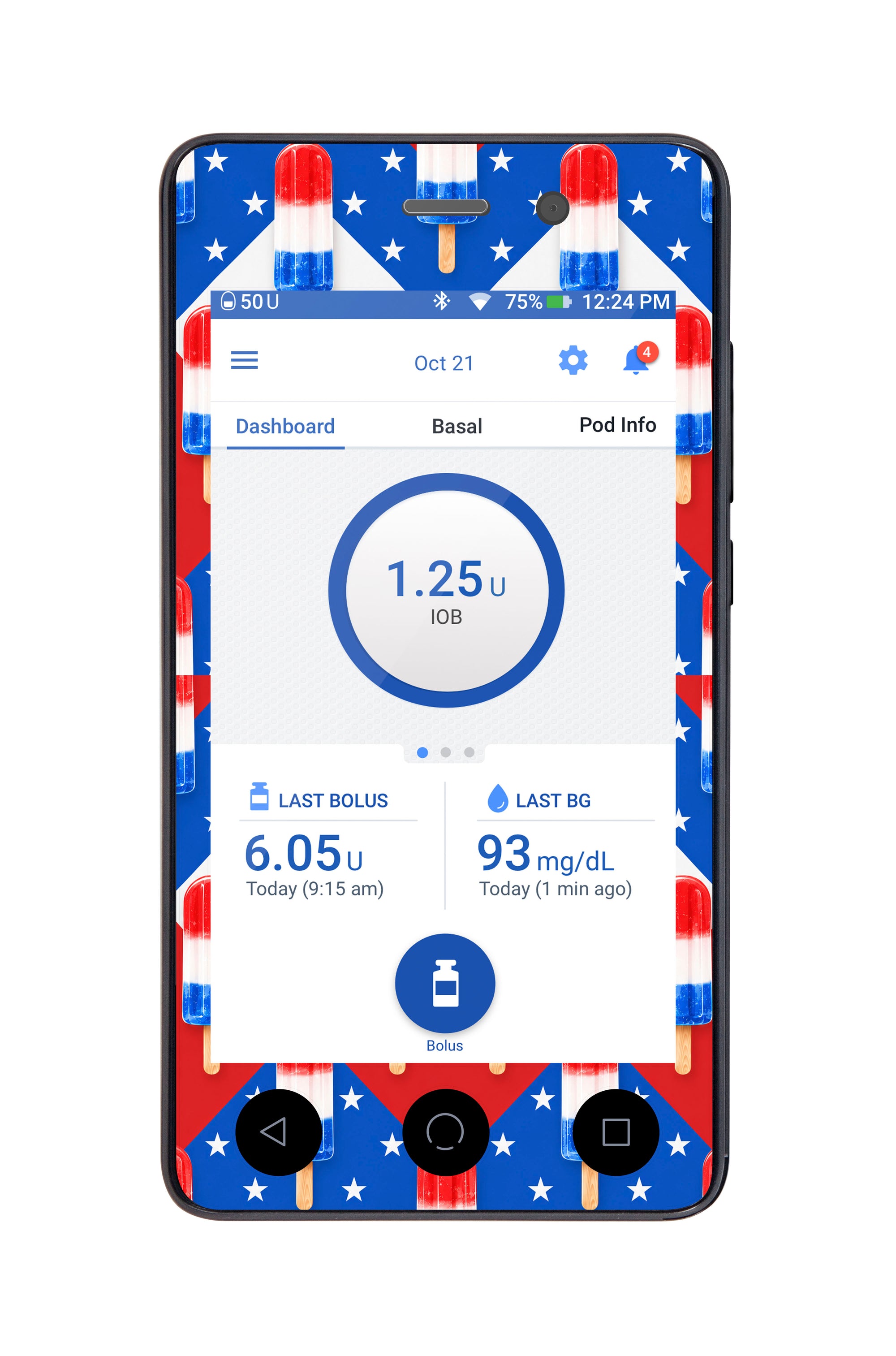 Americana Sticker for Omnipod DASH® PDM – Pump Peelz