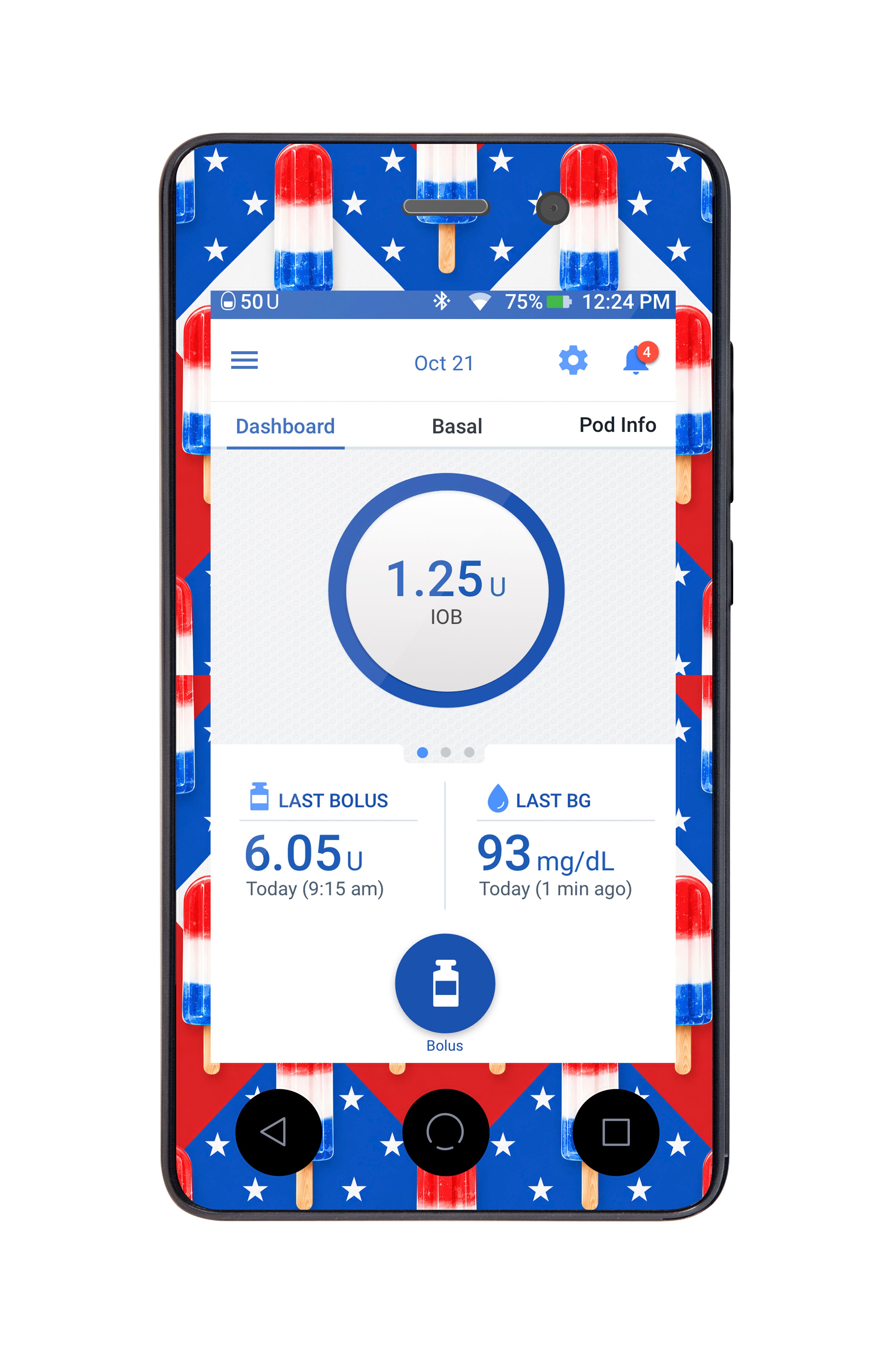 Americana Sticker for Omnipod DASH® PDM – Pump Peelz