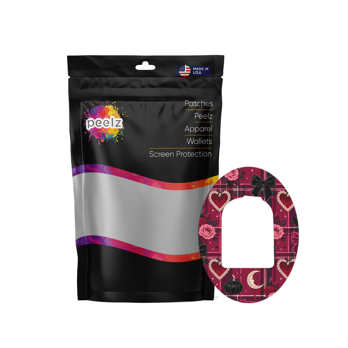 Gothic Sweetheart Plaid Pod Patch Tape - Pump Peelz
