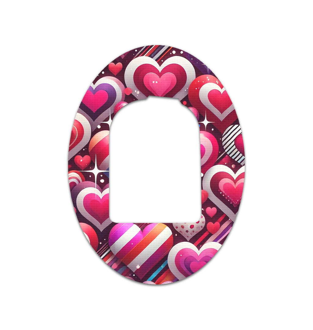 Sparkly Hearts Pod Patch Tape - Pump Peelz