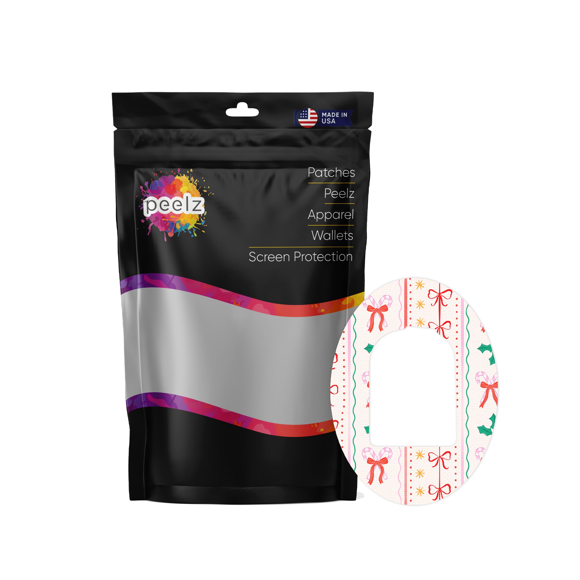Holly Jolly Ribbon Pod Patch Tape - Pump Peelz