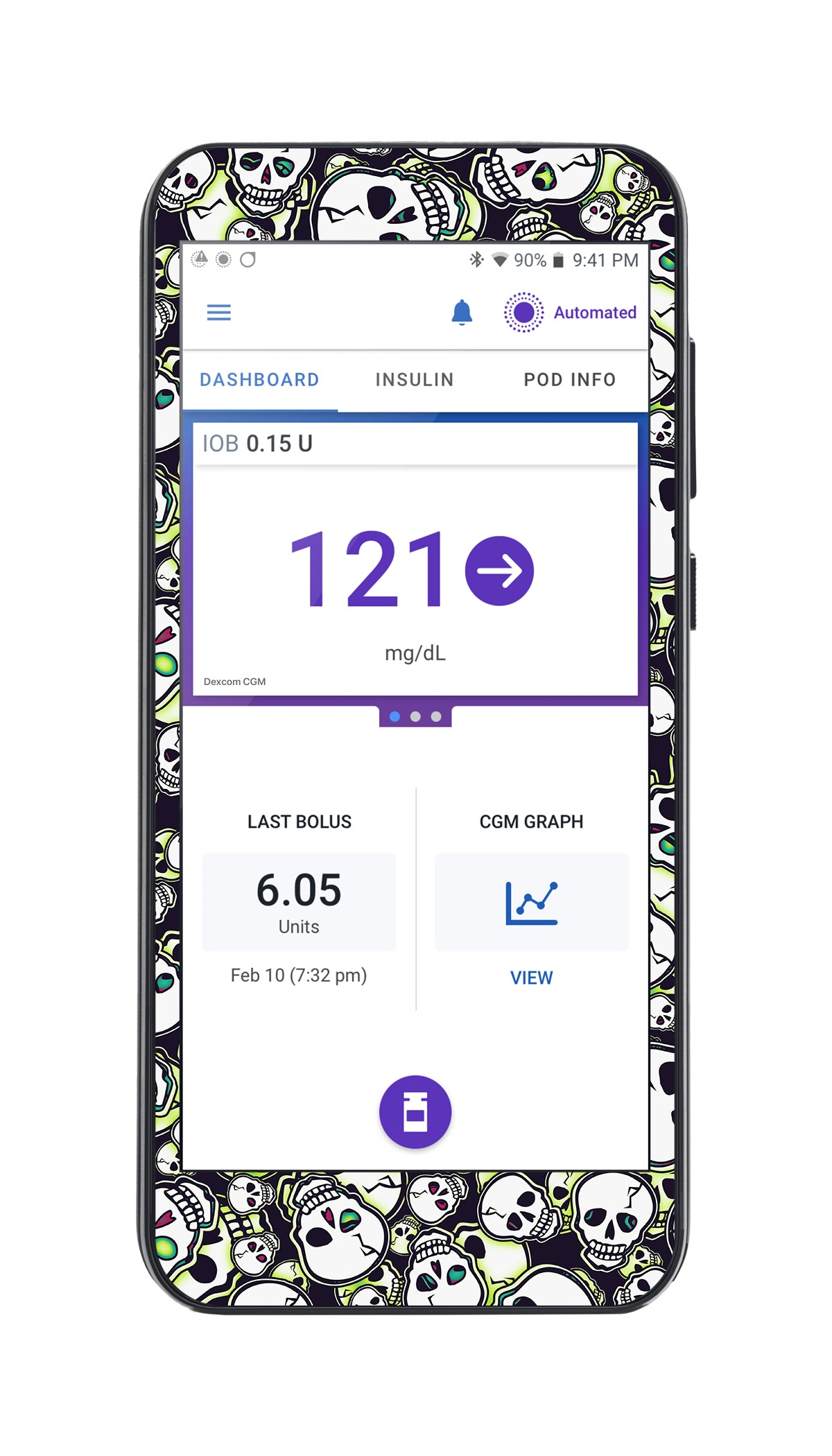 Bone Glow Sticker for Omnipod® 5 Controller – Pump Peelz