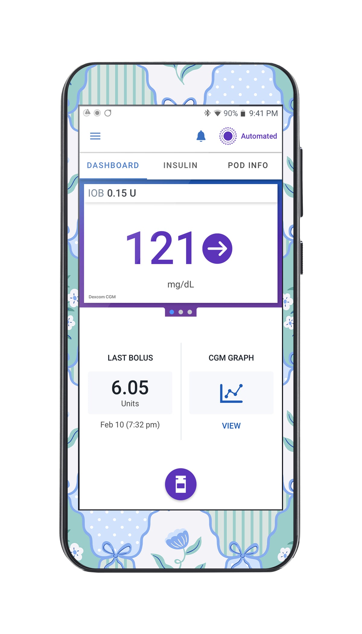 Cottage Bows Sticker for Omnipod ® 5 Controller – Pump Peelz