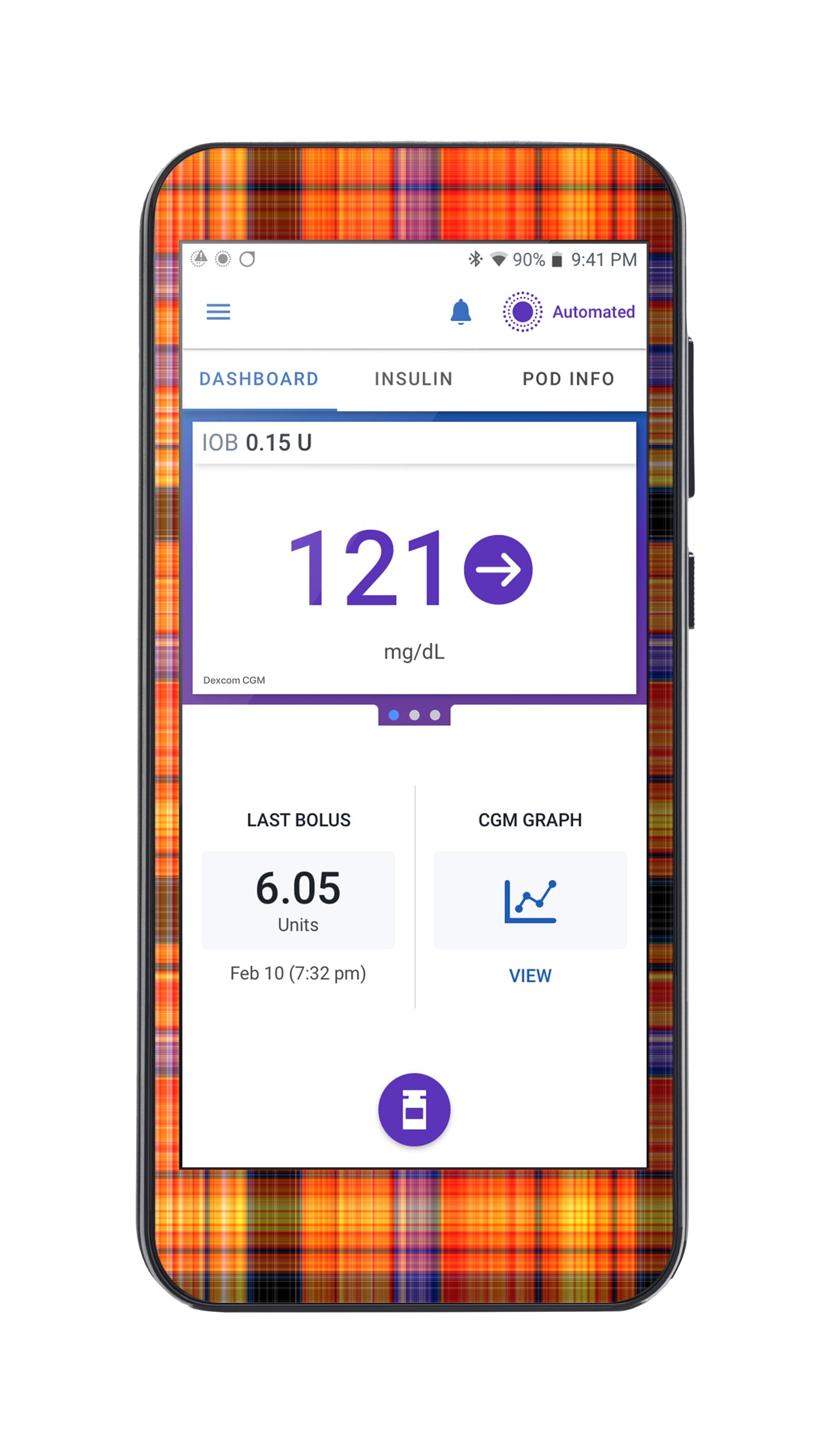 Pumpkin Plaid Sticker for Omnipod® 5 Controller – Pump Peelz