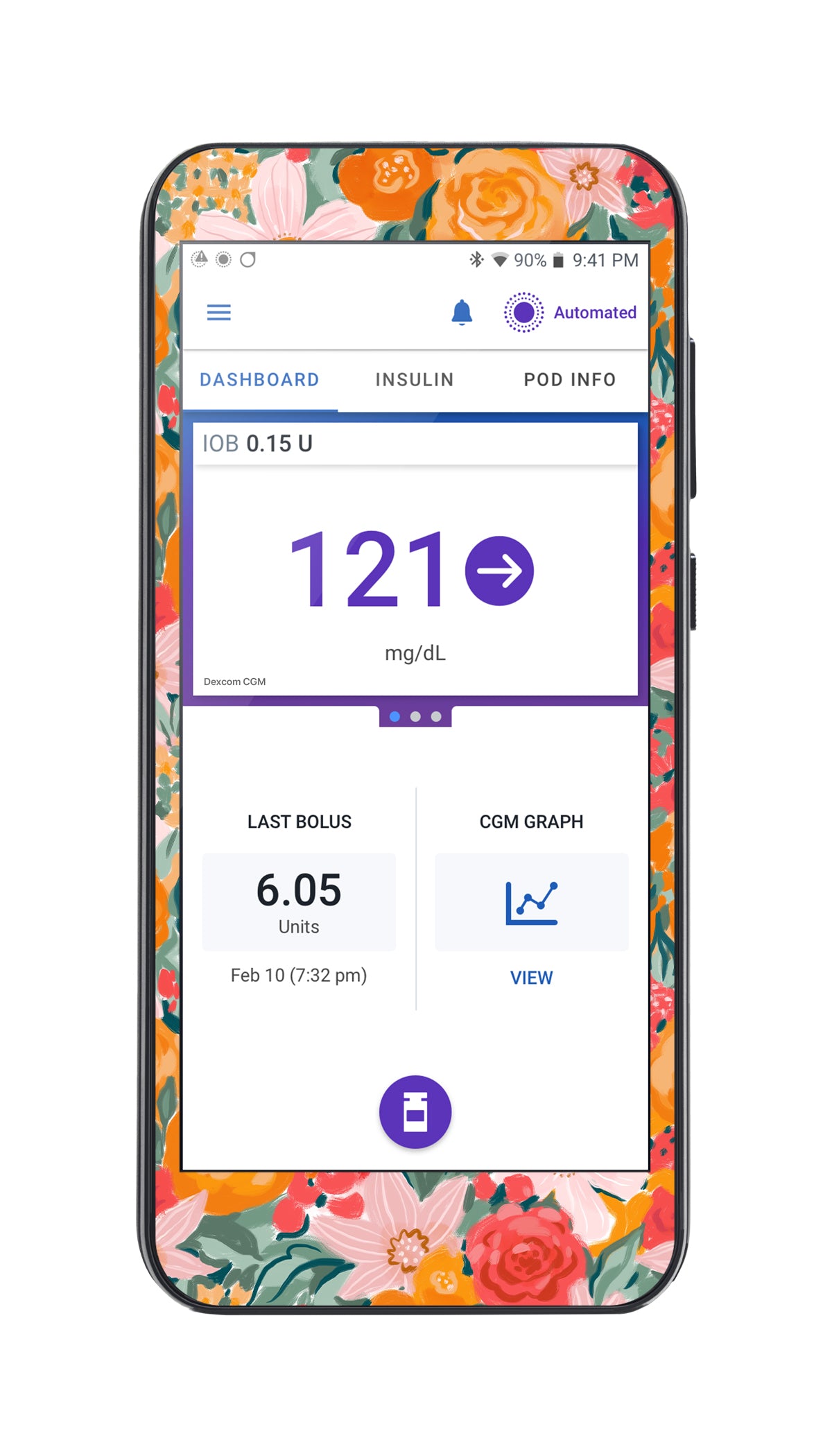 Blush Blossom Sticker for Omnipod ® 5 Controller – Pump Peelz