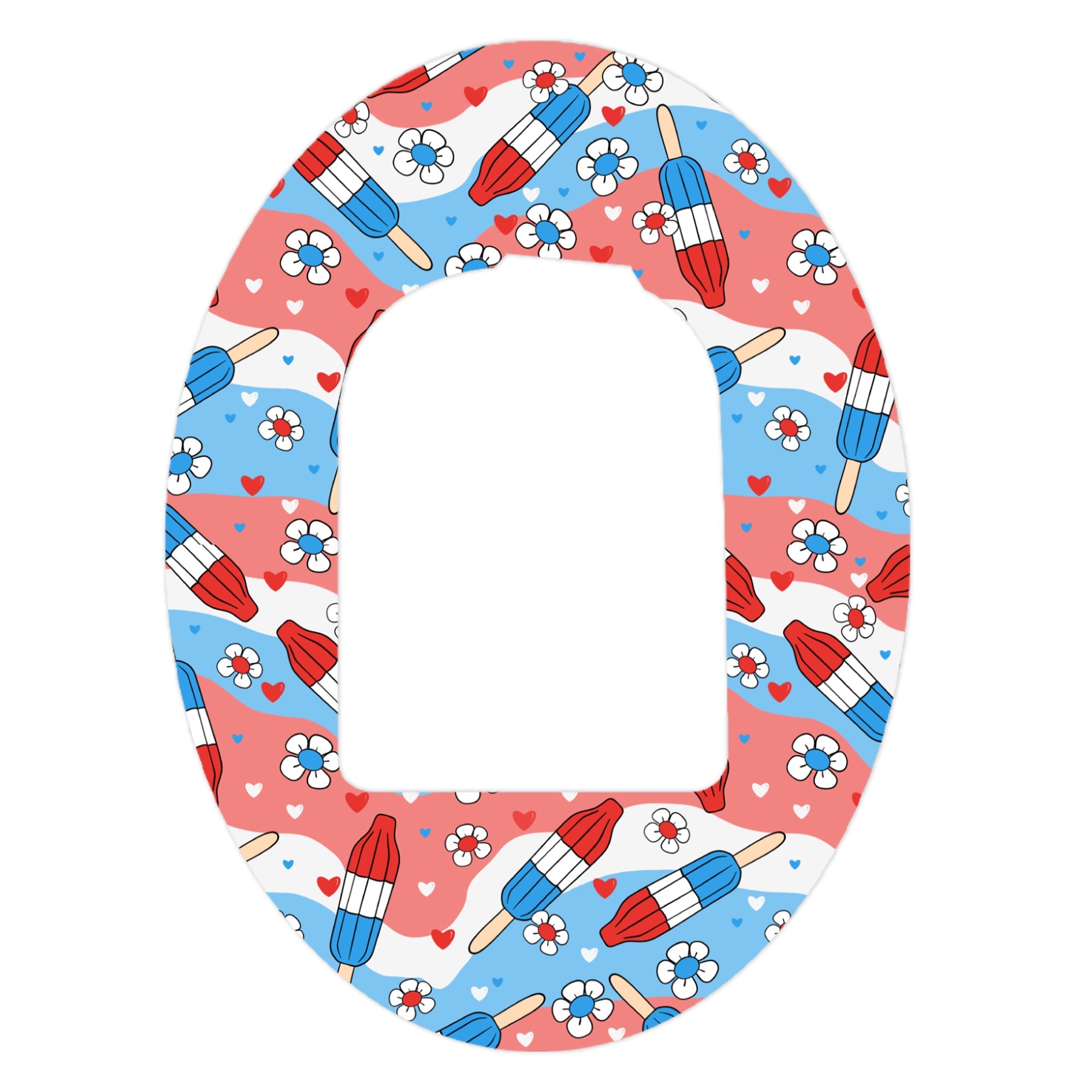 Patriotic Popsicles Omnipod Patch Tape-Pump Peelz
