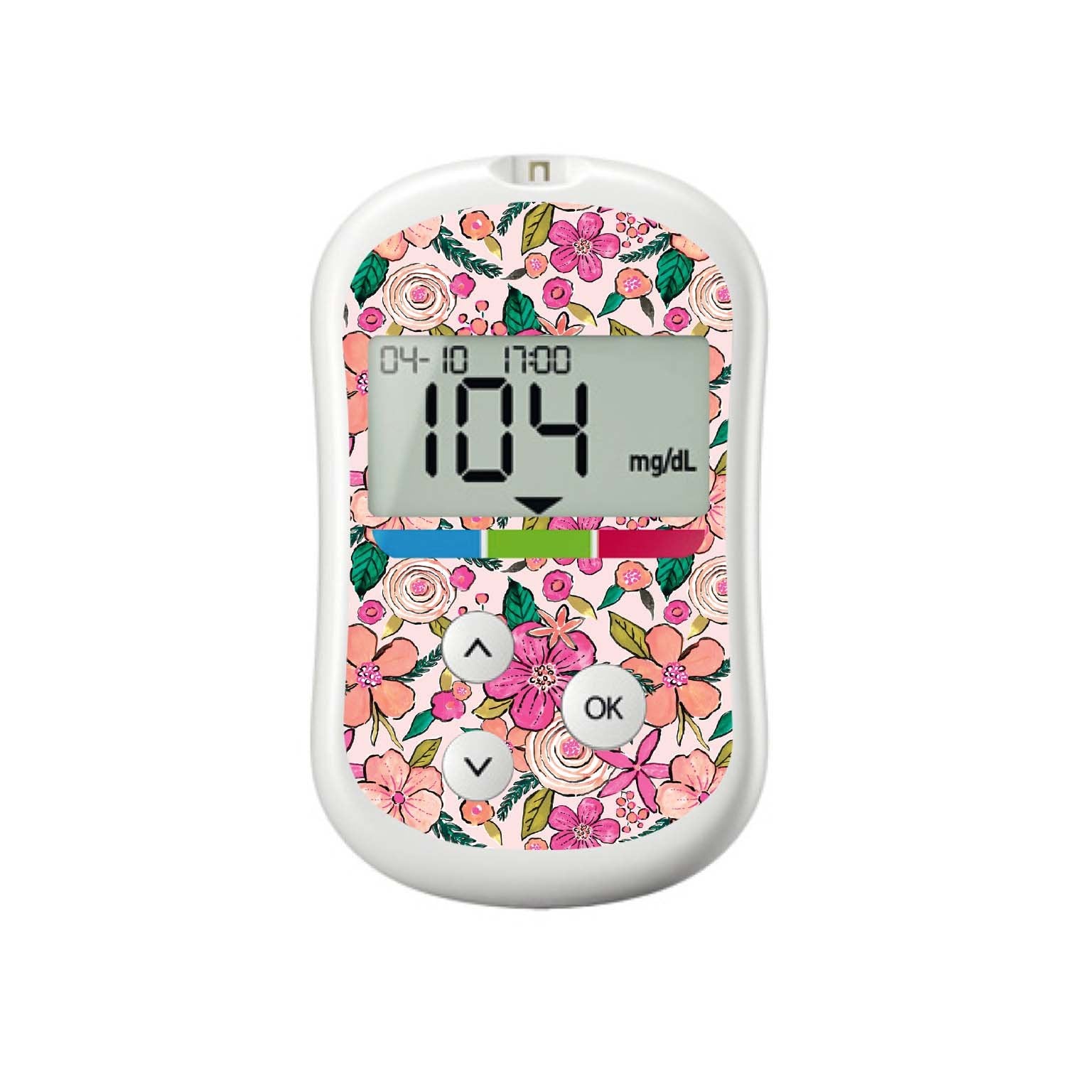 Peach Floral For Onetouch Verio Flex Glucometer Peelz