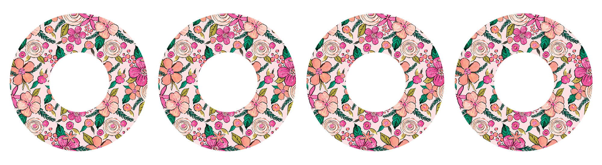 Peach Floral for Patch+ Freestyle Libre and Universal Infusion Set Tape - Pump Peelz