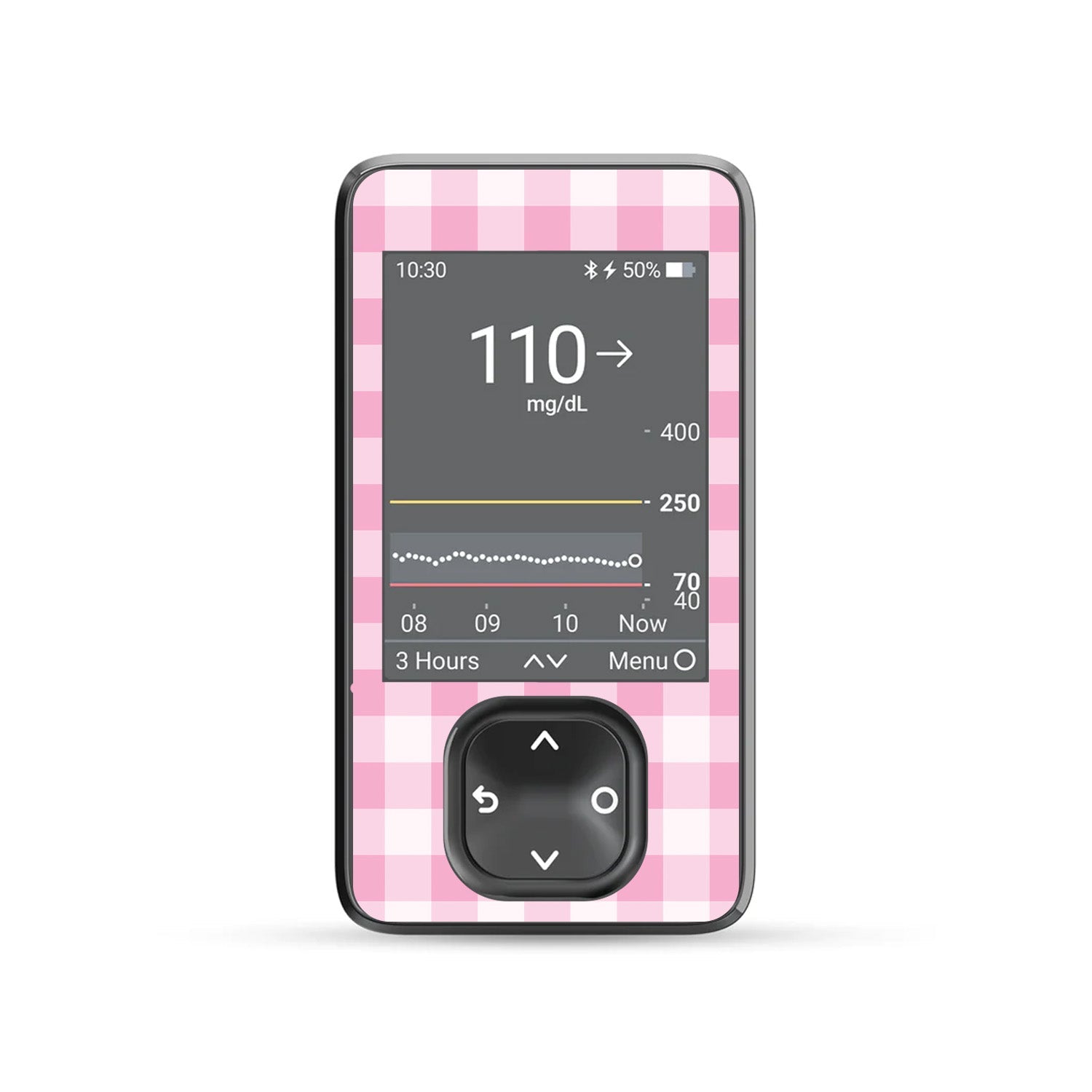Pink Plaid DEXCOM G7 and Stelo and G6 Receiver Sticker-Pump Peelz