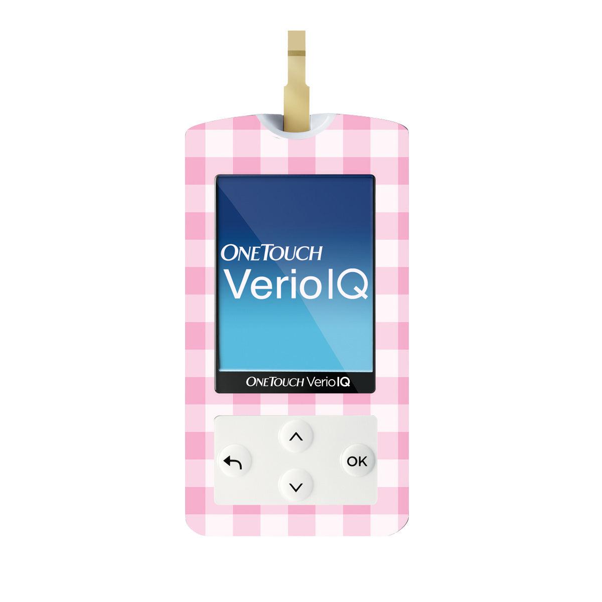 Pink Plaid for OneTouch Verio IQ Glucometer-Pump Peelz