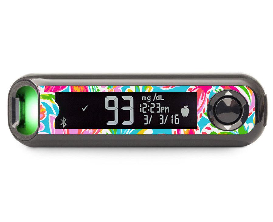 Preppy Flowers Bayer Contour© Next One Glucometer-Pump Peelz