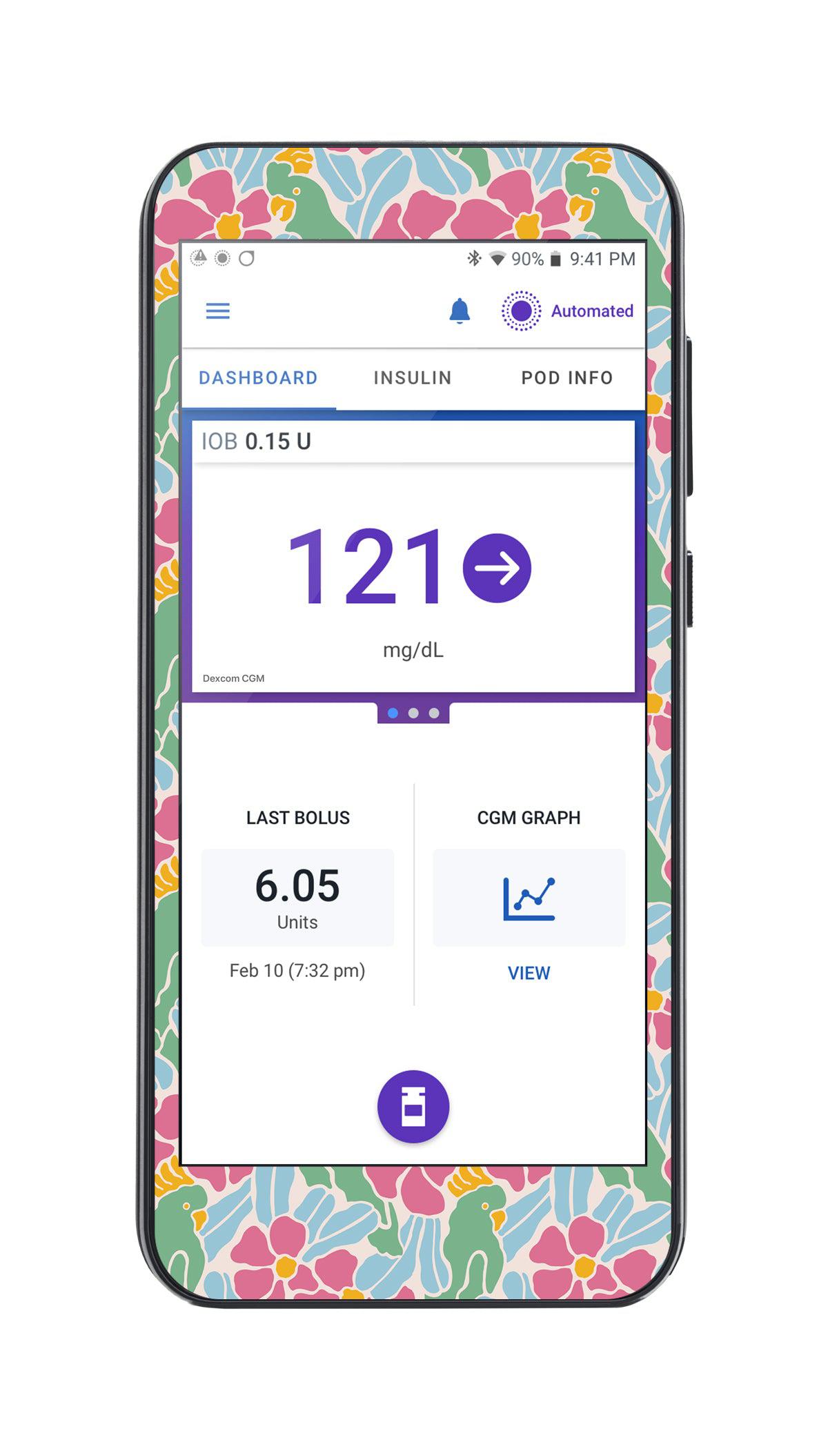 Retro Parrots Omnipod 5™-Pump Peelz