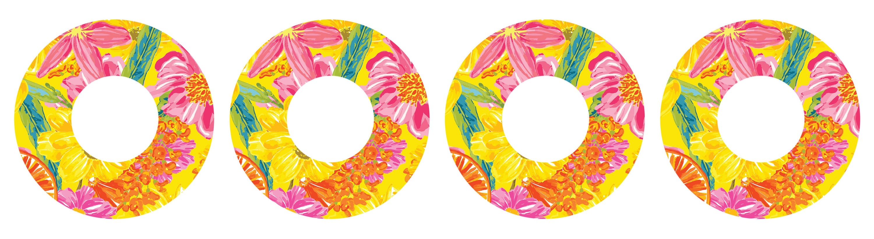 Summer Flowers Patch+ Tape Designed for the FreeStyle Libre 2 - Pump Peelz