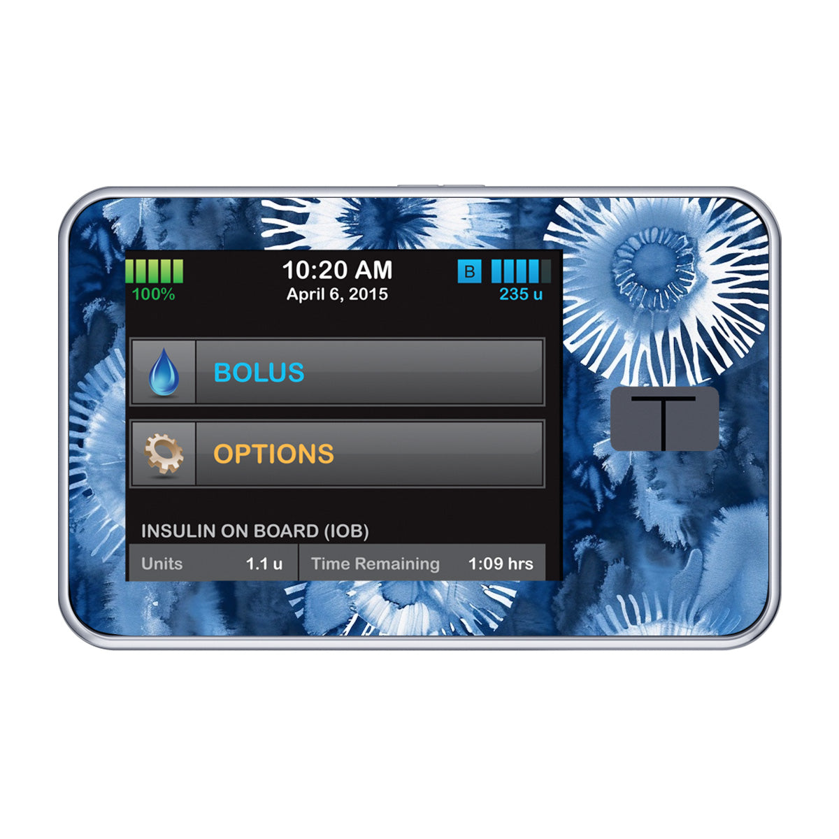 Monochrome Blue Tie Dye Sticker for Tandem t:slim