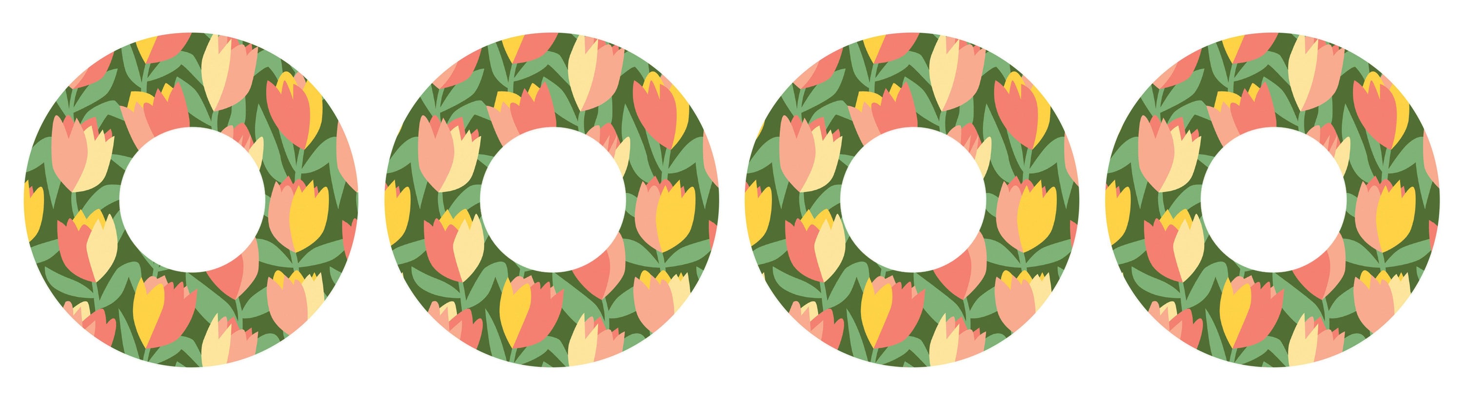 Tons Of Tulips Patch+ Tape Designed for the FreeStyle Libre 2 - Pump Peelz
