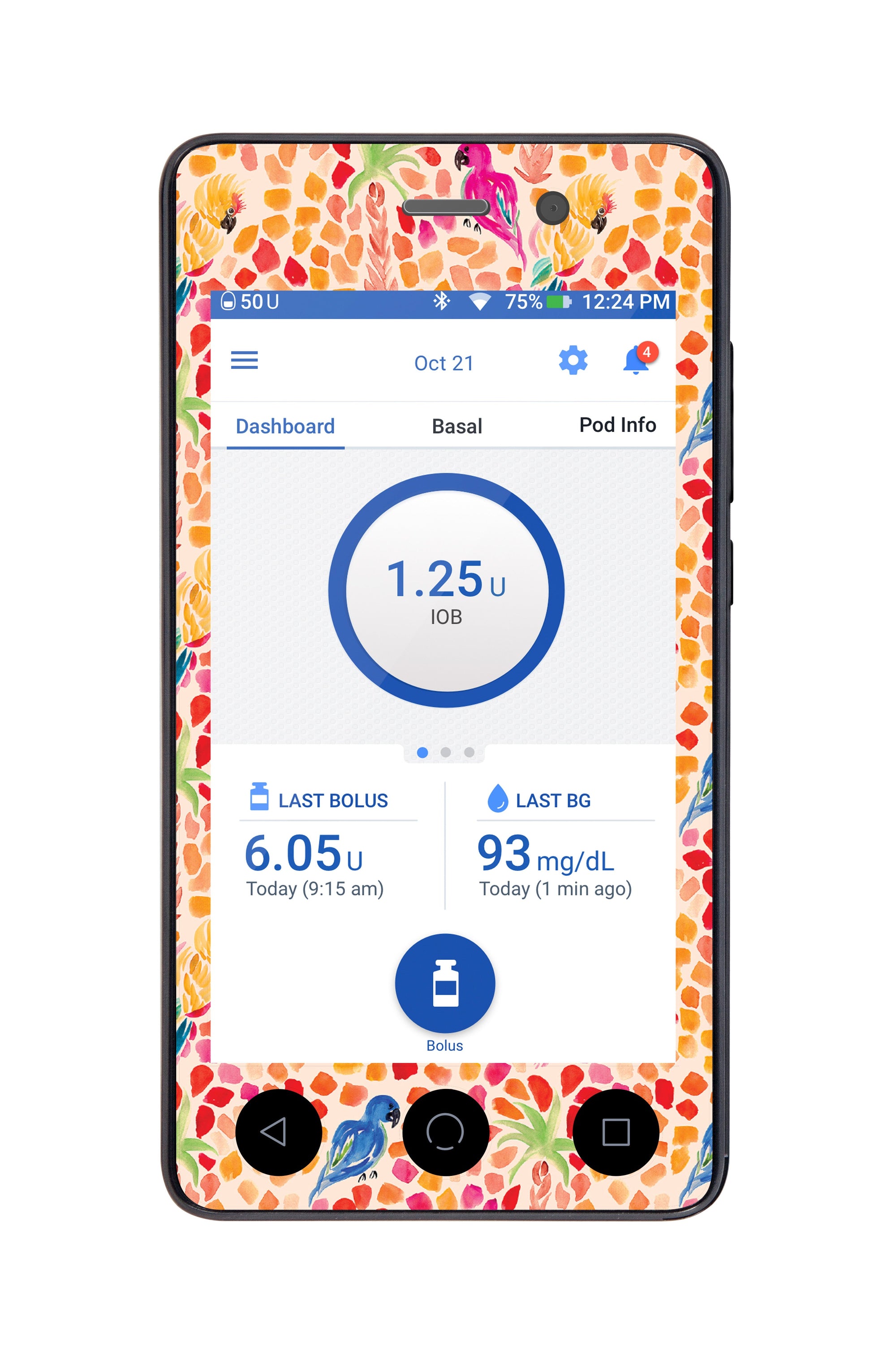 Tropical Watercolor for Omnipod DASH™-Pump Peelz