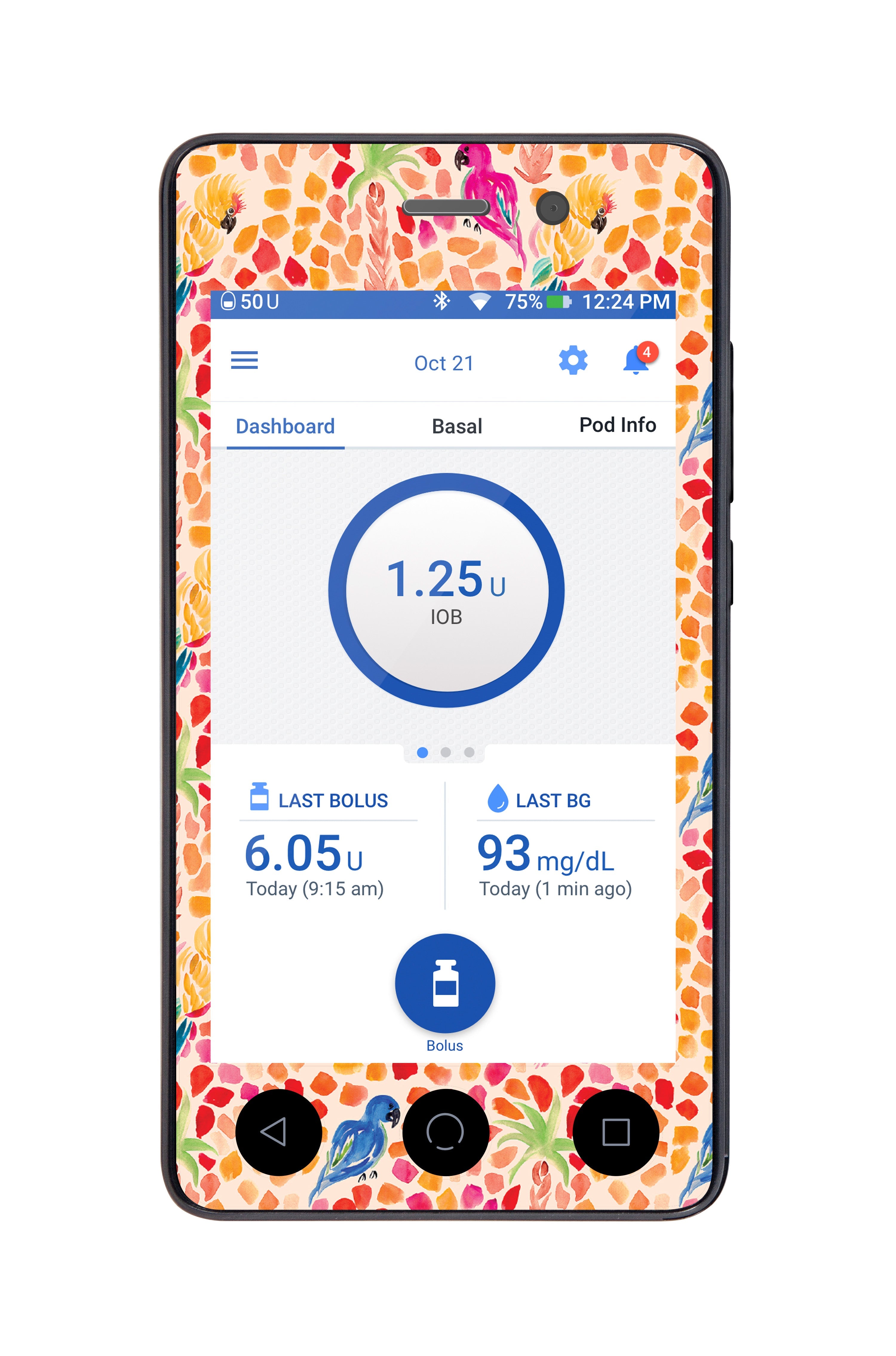 Tropical Watercolor for Omnipod DASH™-Pump Peelz