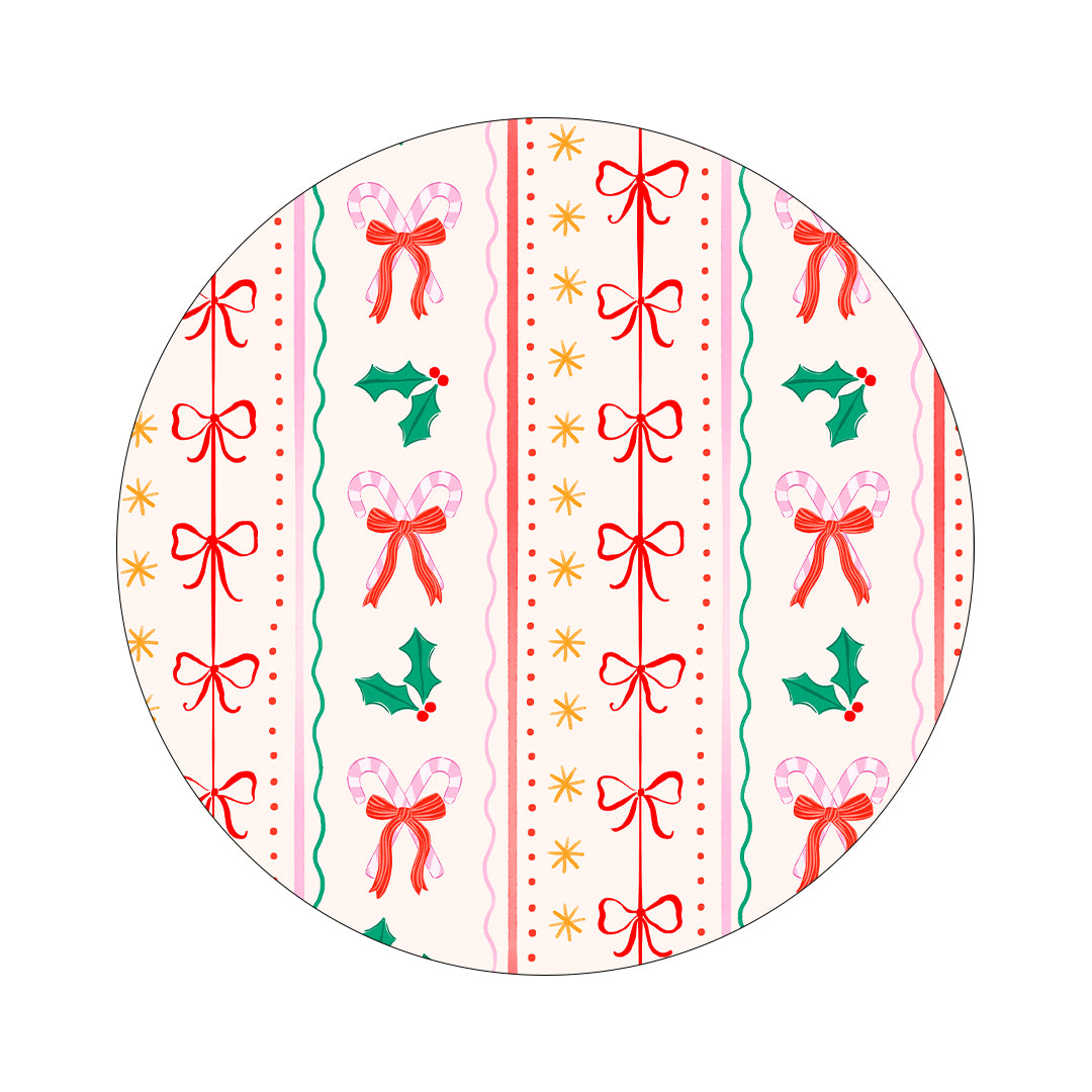 Holly Jolly Ribbon twiist™ Automated Insulin Delivery System Stickers - Pump Peelz