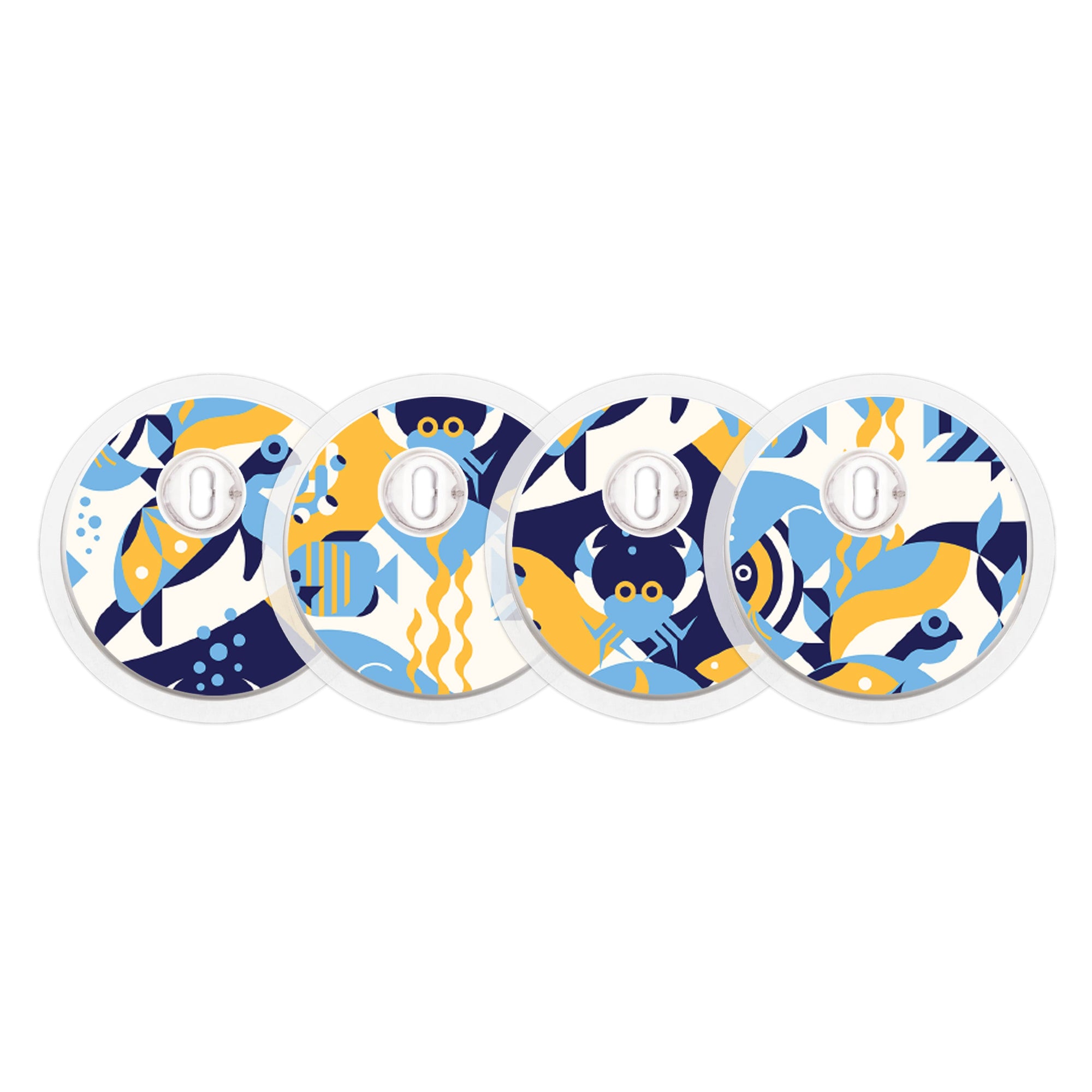 Underwater Abstract Sticker Designed for the FreeStyle Libre 3 Sensor-Pump Peelz