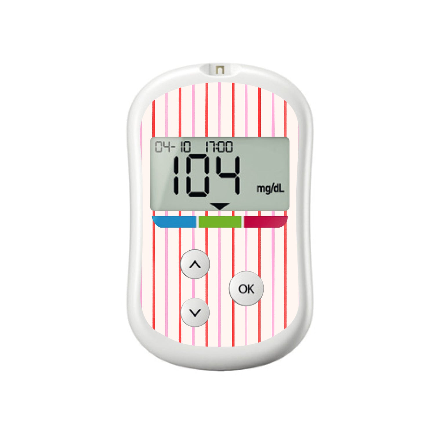 Peppermint Stripes OneTouch Verio Flex Glucometer Sticker - Pump Peelz