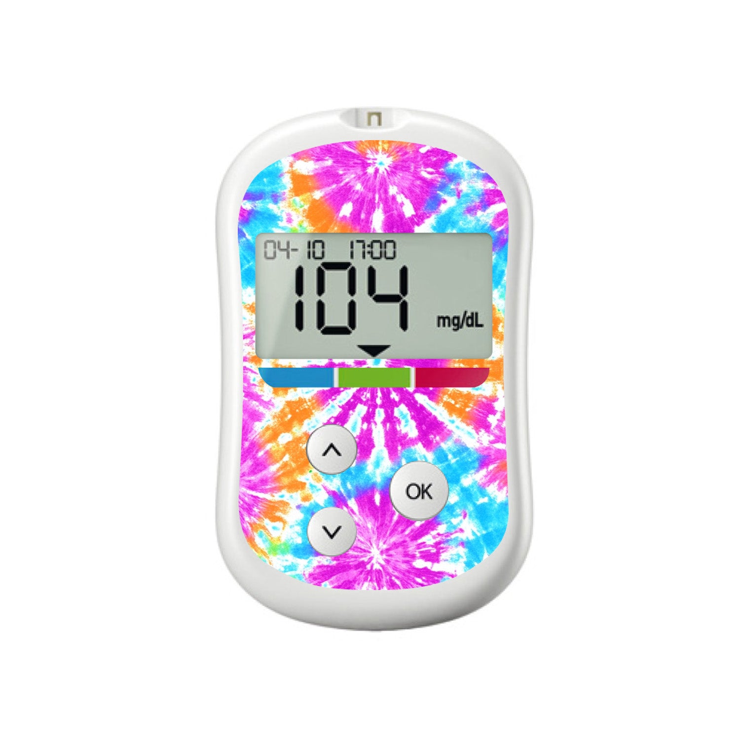 Neon Tie Dye for OneTouch Verio Flex Glucometer