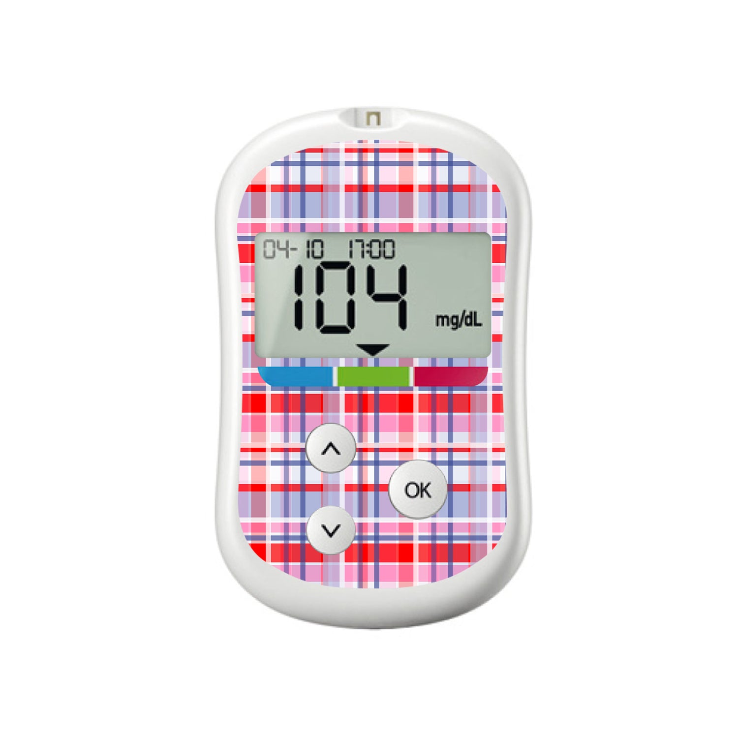 Party Plaid OneTouch Verio Flex Glucometer Sticker - Pump Peelz